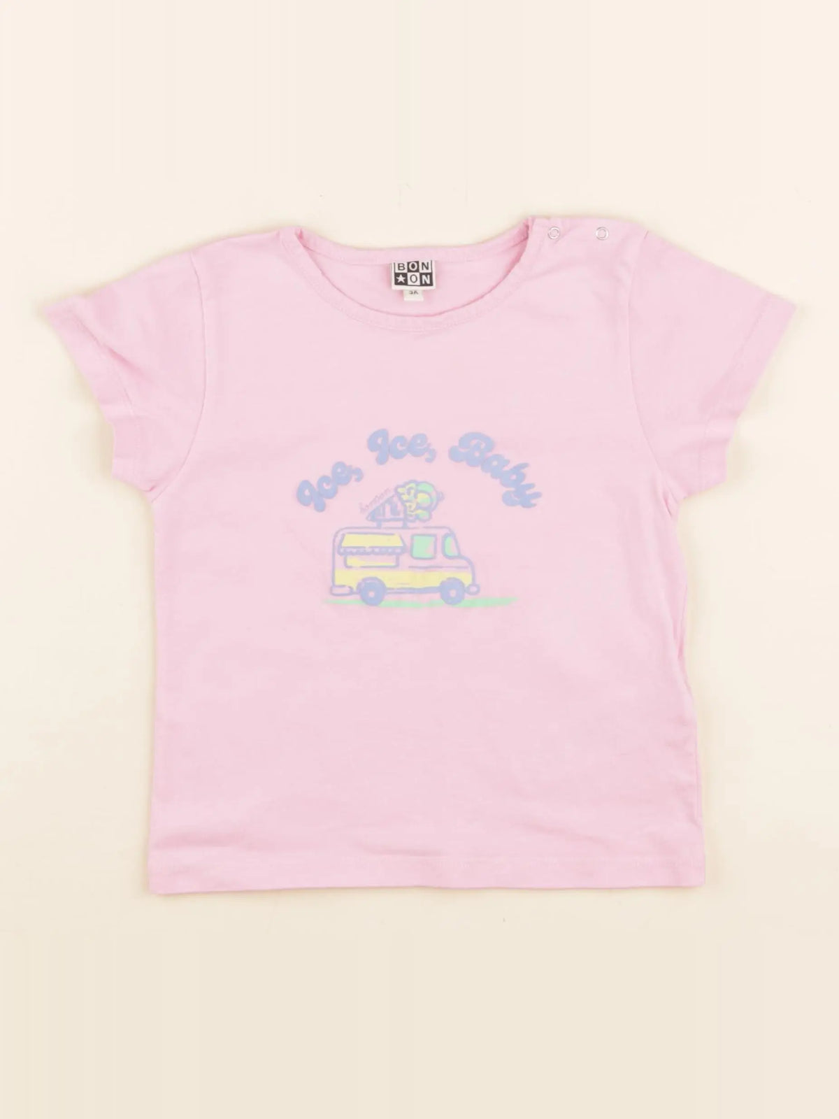 Bonton - tee-shirt rose - 3 ans
