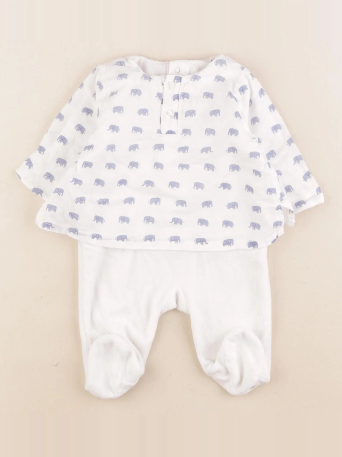 Boutchou - pyjama velours bleu - 1 mois