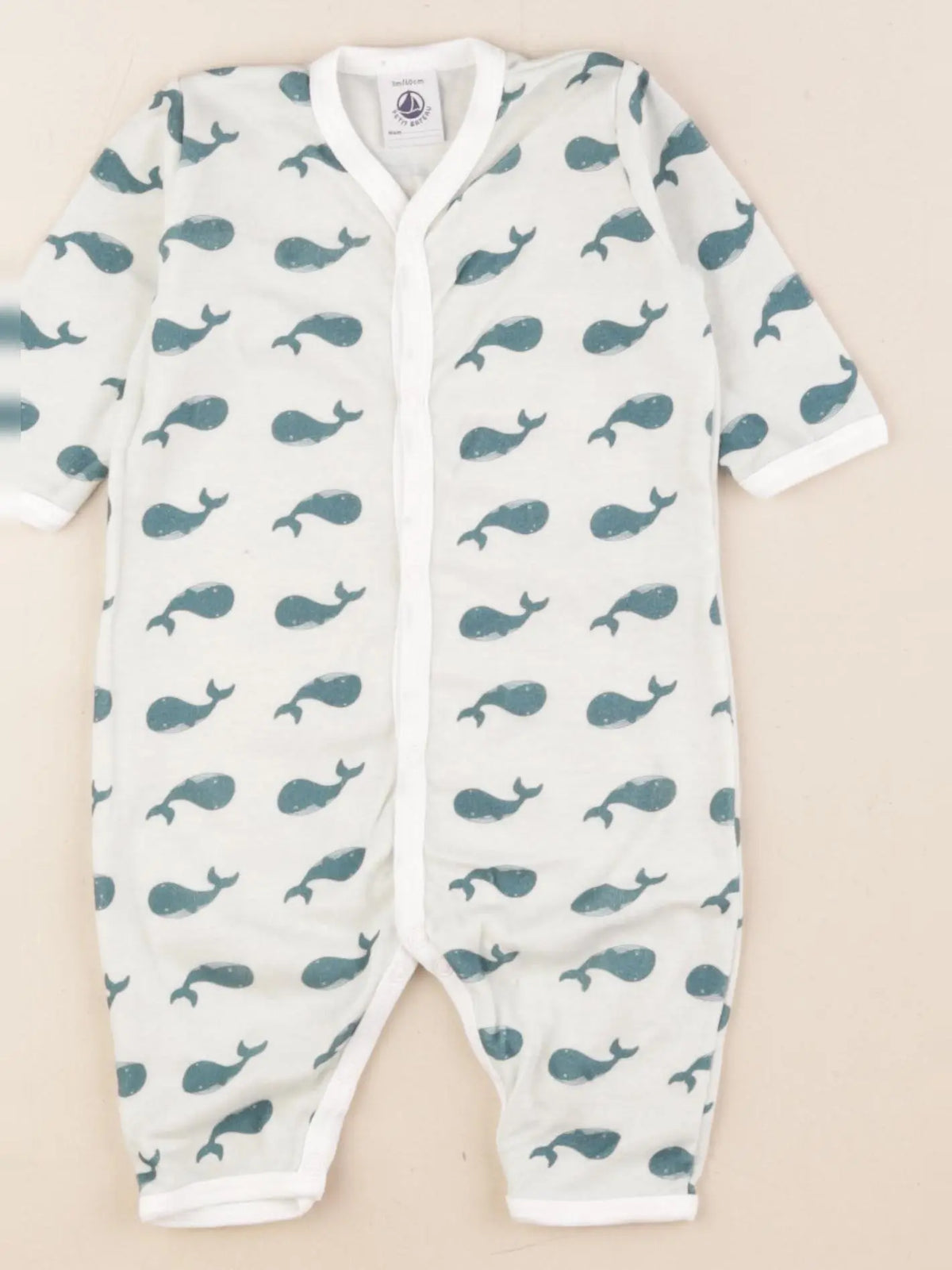 Petit Bateau - pyjama coton vert - 3 mois