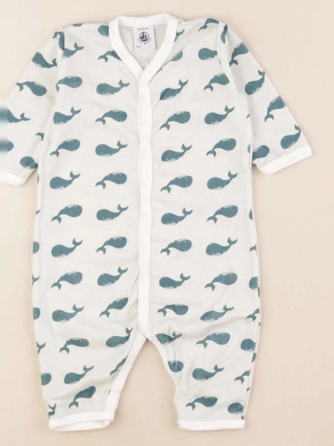 Petit Bateau - pyjama coton vert - 3 mois