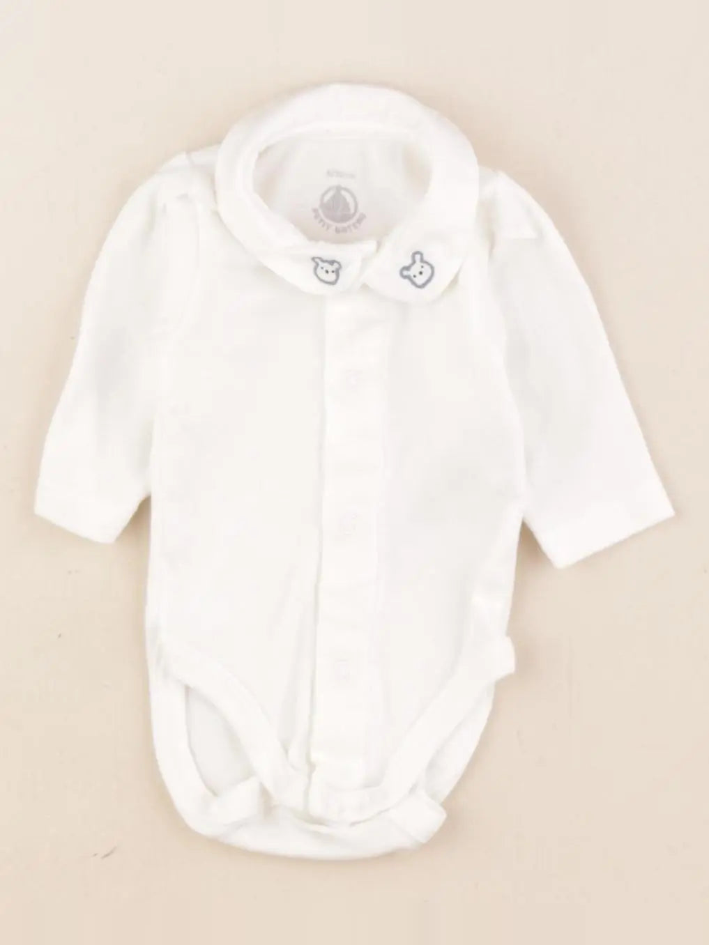 Petit Bateau - body à col blanc - 0 mois