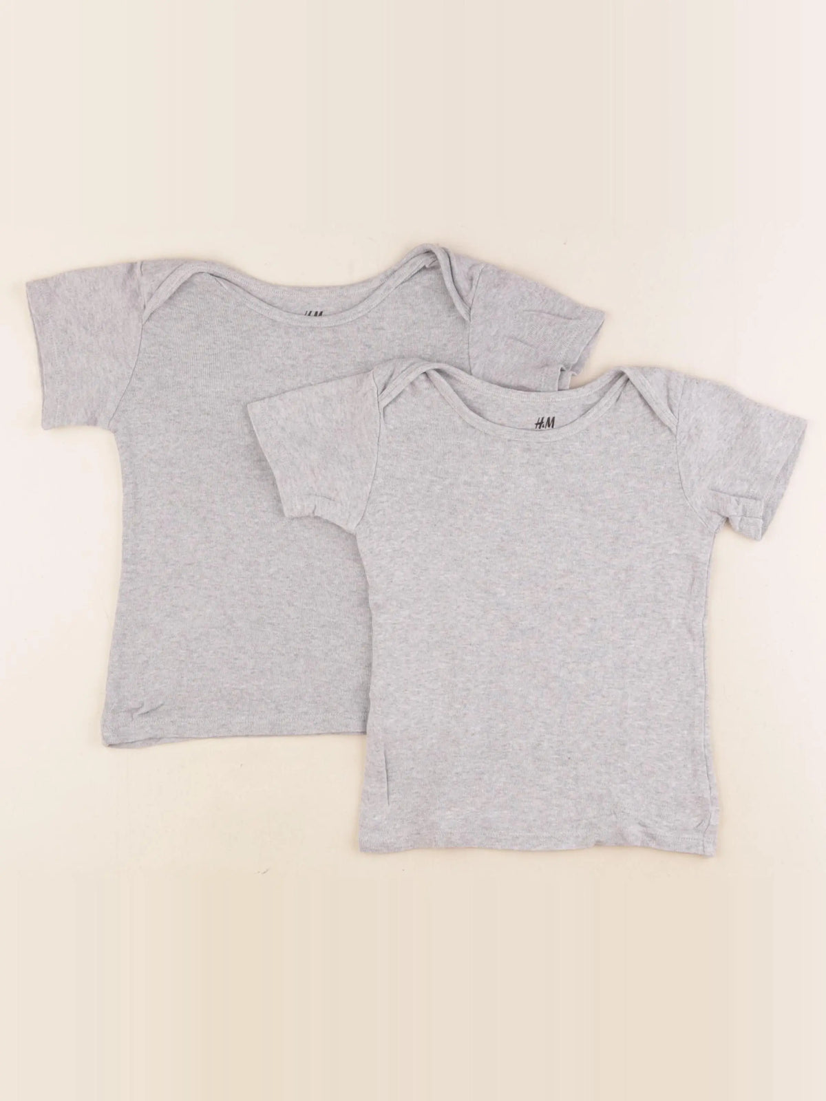 H&M - lot de 2 maillots de corps gris - 2 ans