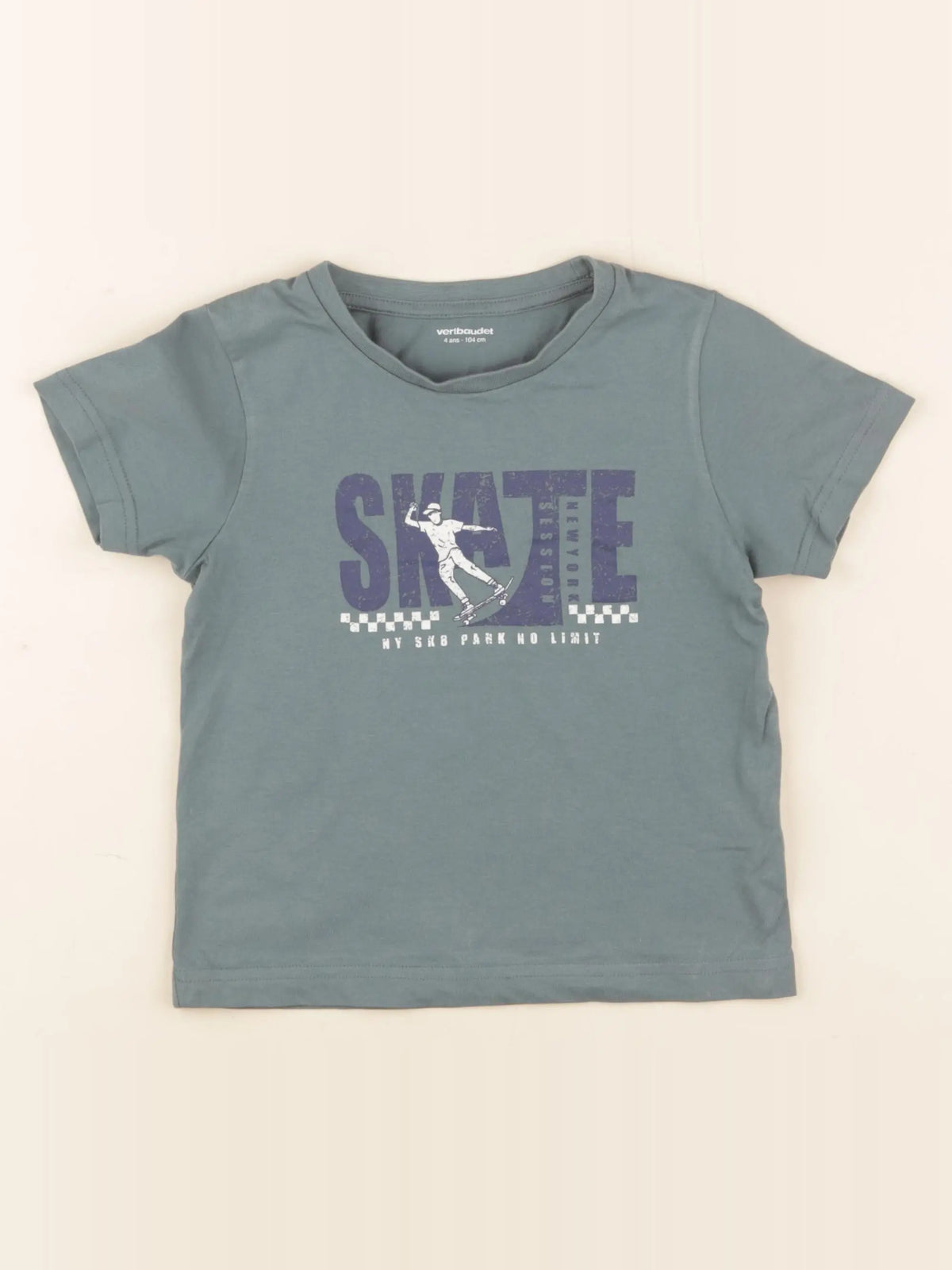 Vertbaudet - tee-shirt bleu - 4 ans