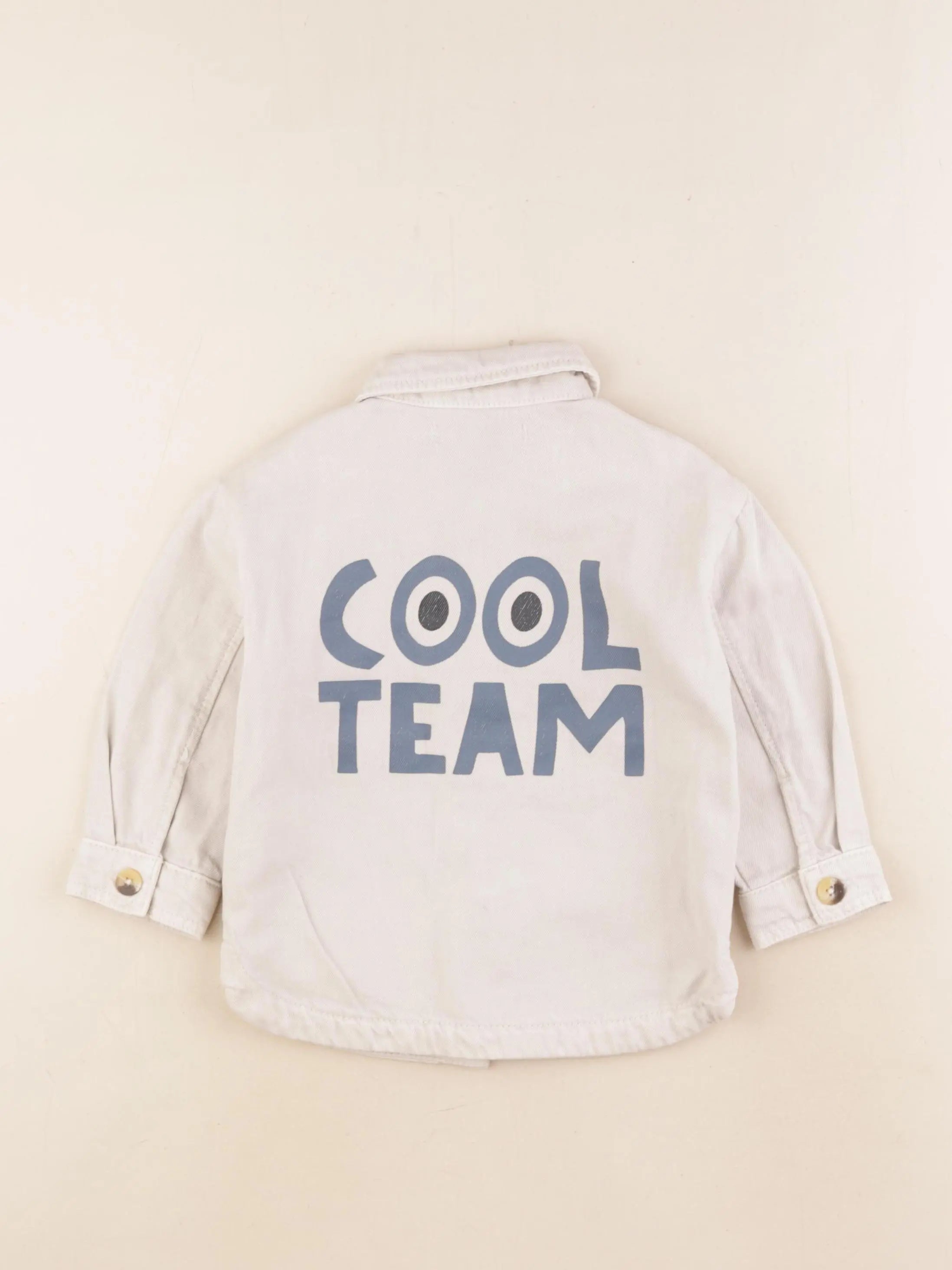 Zara - veste imprimé au dos beige - 12/18 mois