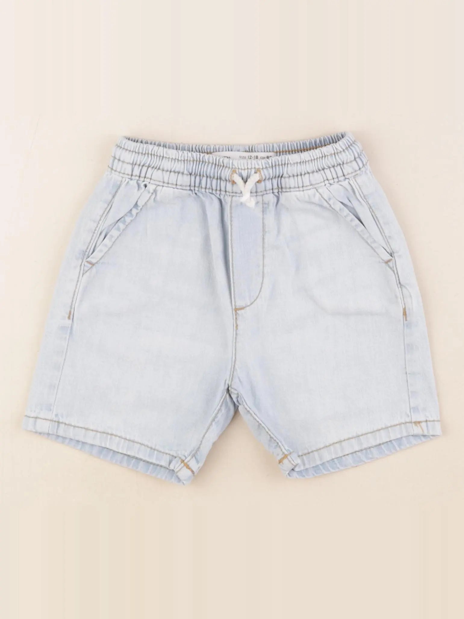 Zara - short bleu - 12/18 mois
