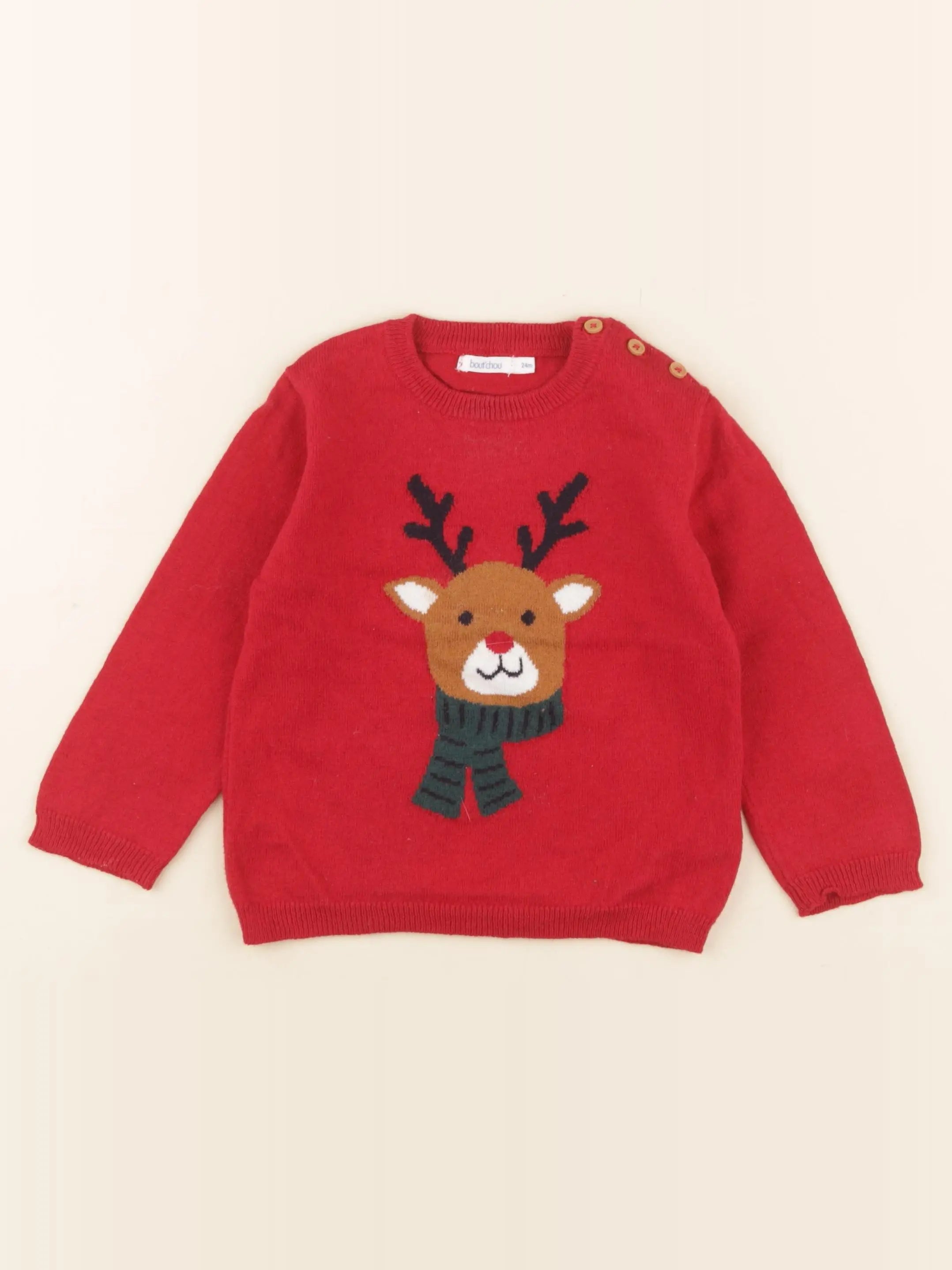 Boutchou - pull rouge - 2 ans