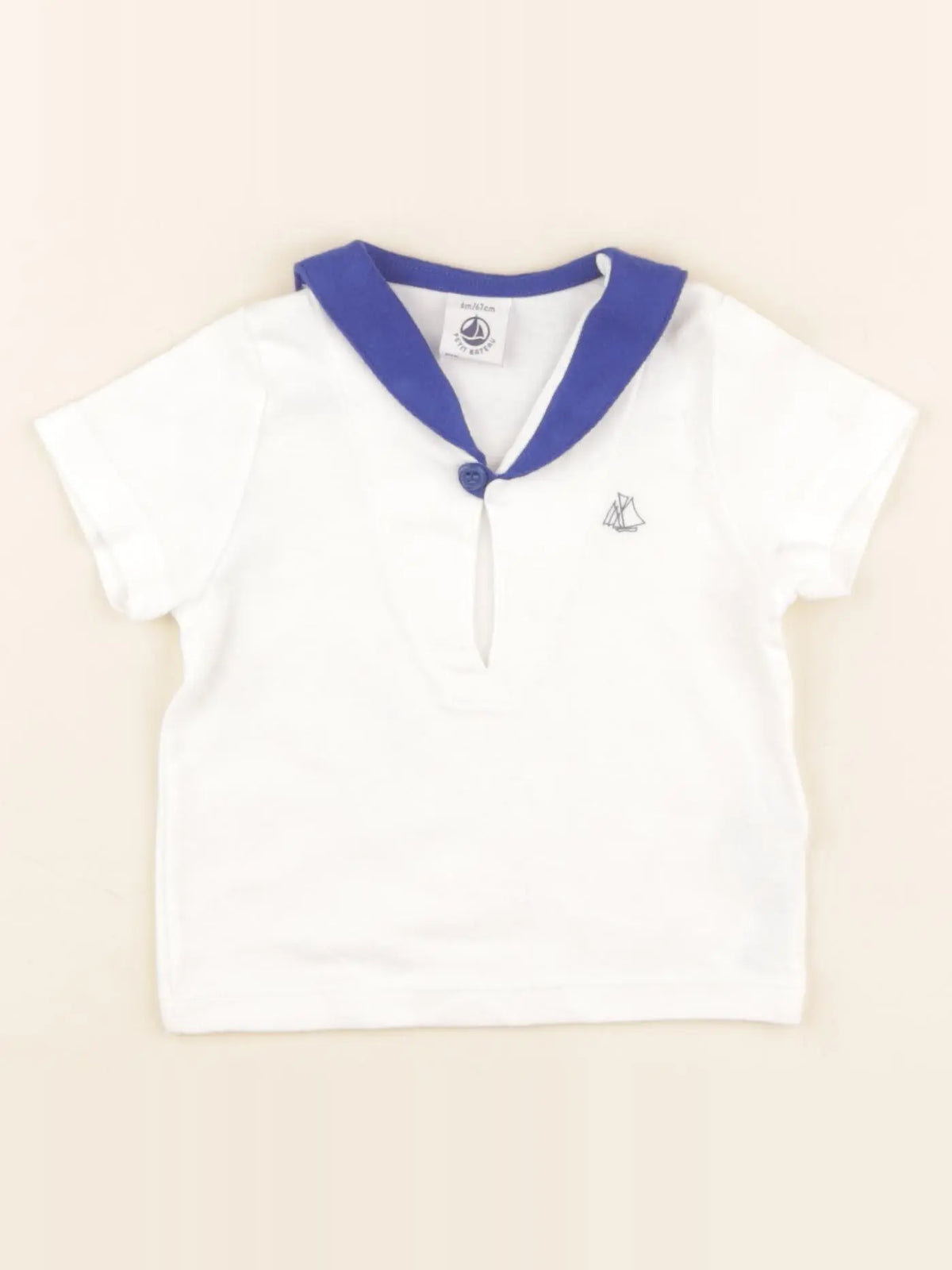 Petit Bateau - tee-shirt blanc - 6 mois