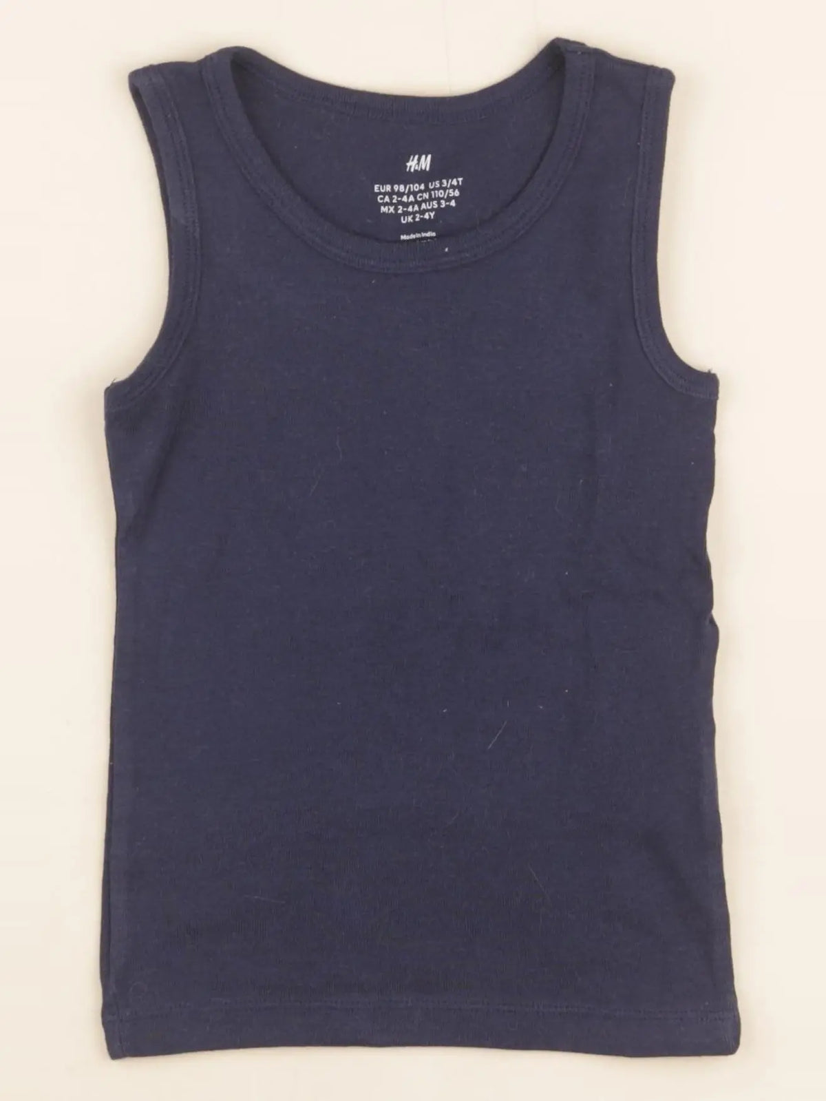 H&M - maillot de corps bleu - 2/4 ans