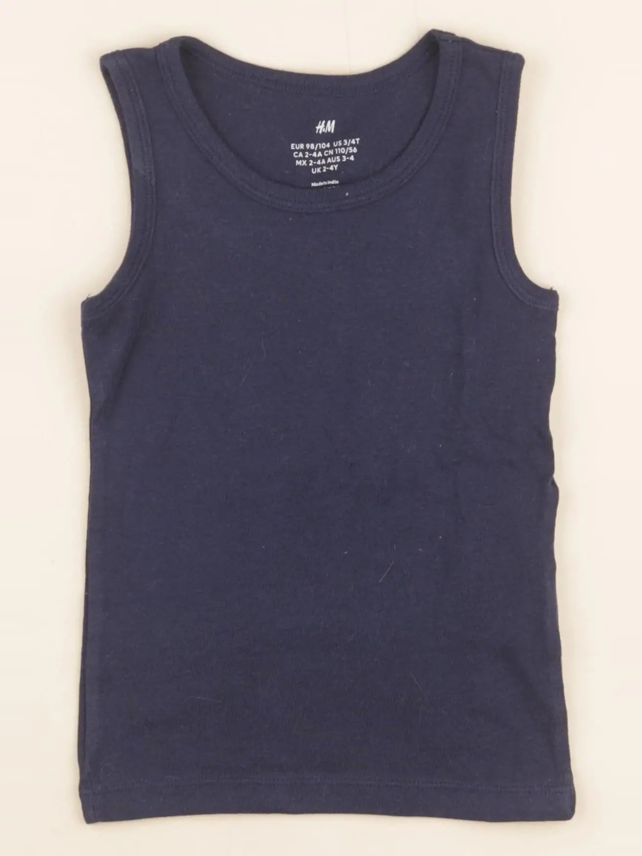 H&M - maillot de corps bleu - 2/4 ans
