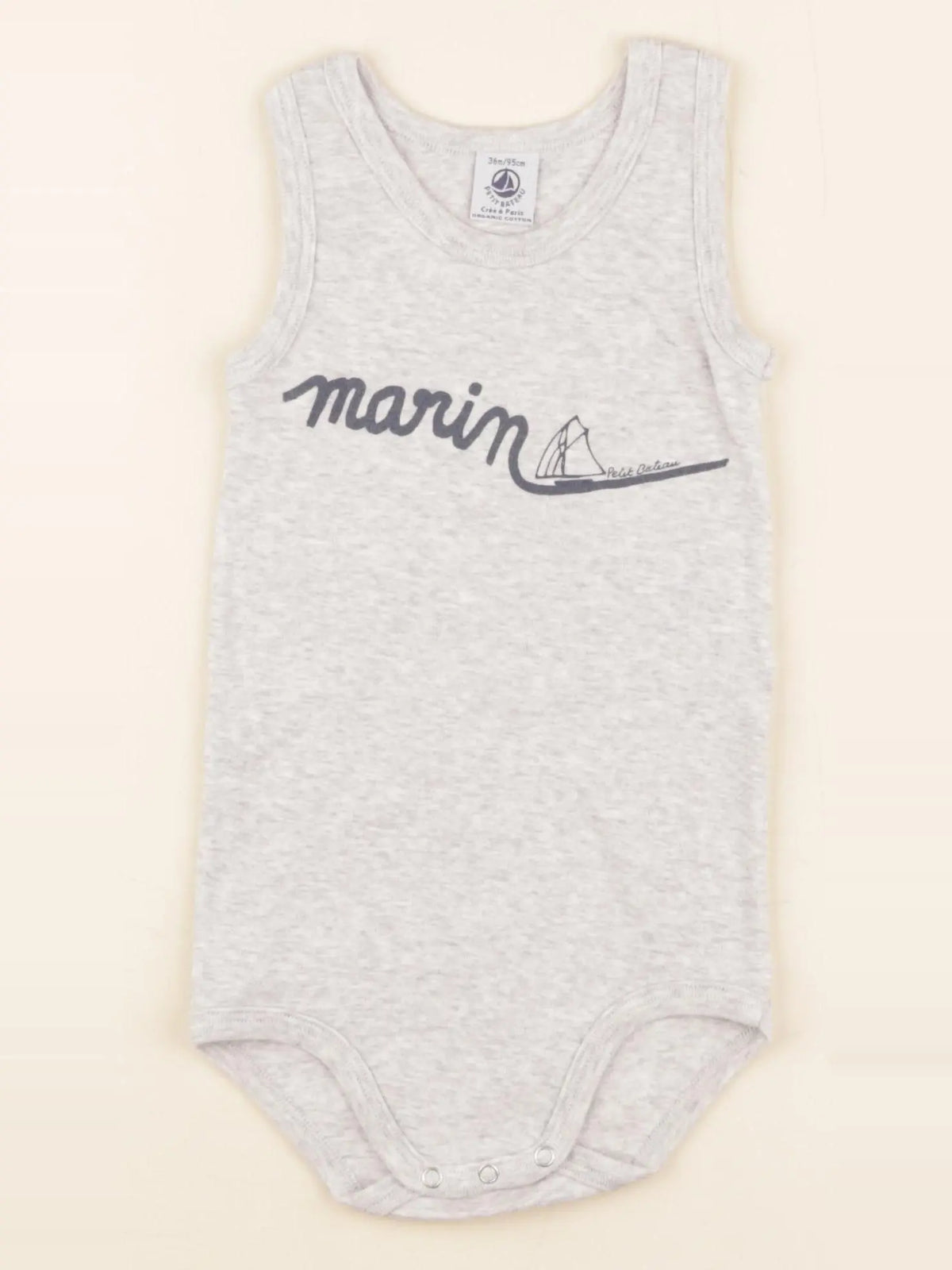 Petit Bateau - body gris - 3 ans