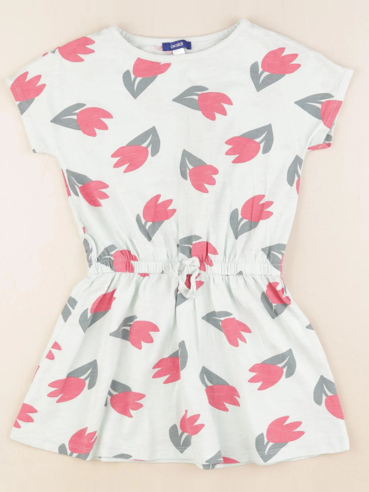 Okaidi - robe vert, rouge - 6 ans
