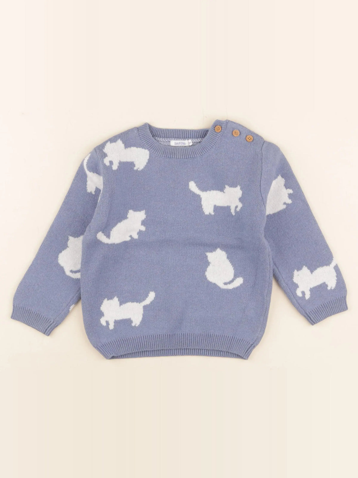 Boutchou - pull bleu - 2 ans