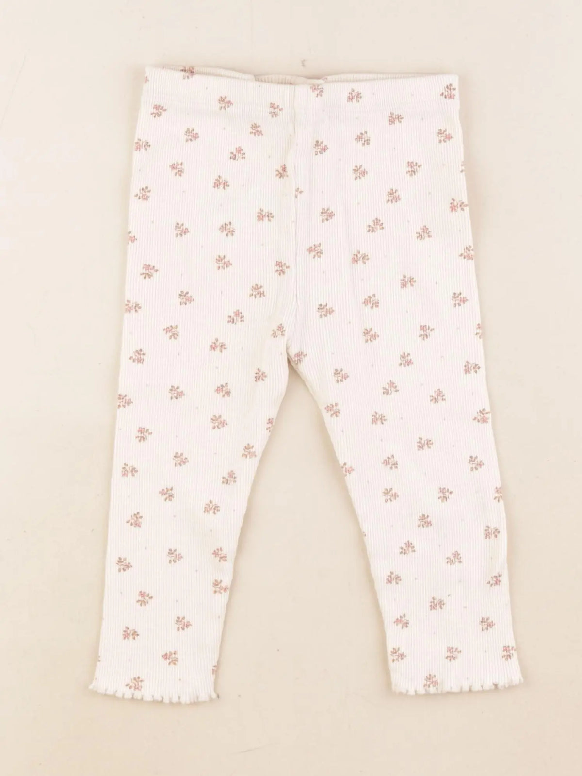 Vertbaudet - legging beige, rose - 2 ans