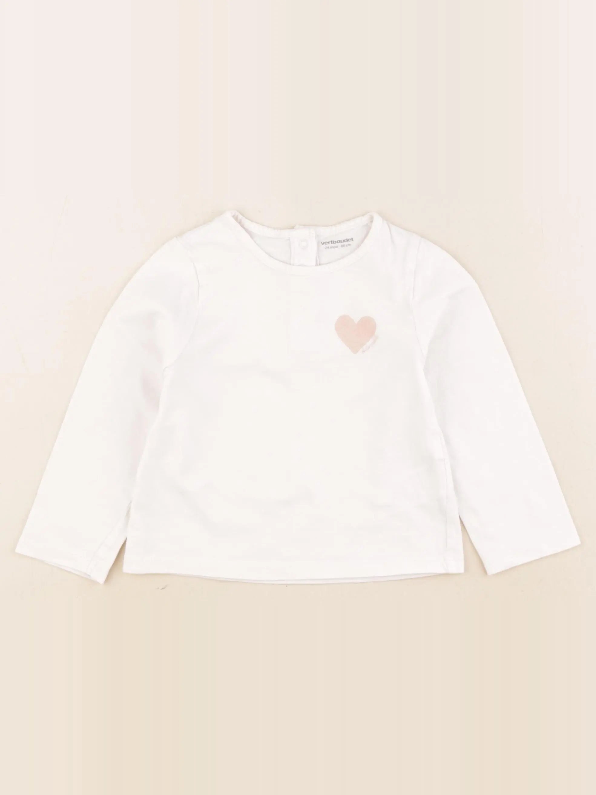 Vertbaudet - tee-shirt blanc - 2 ans