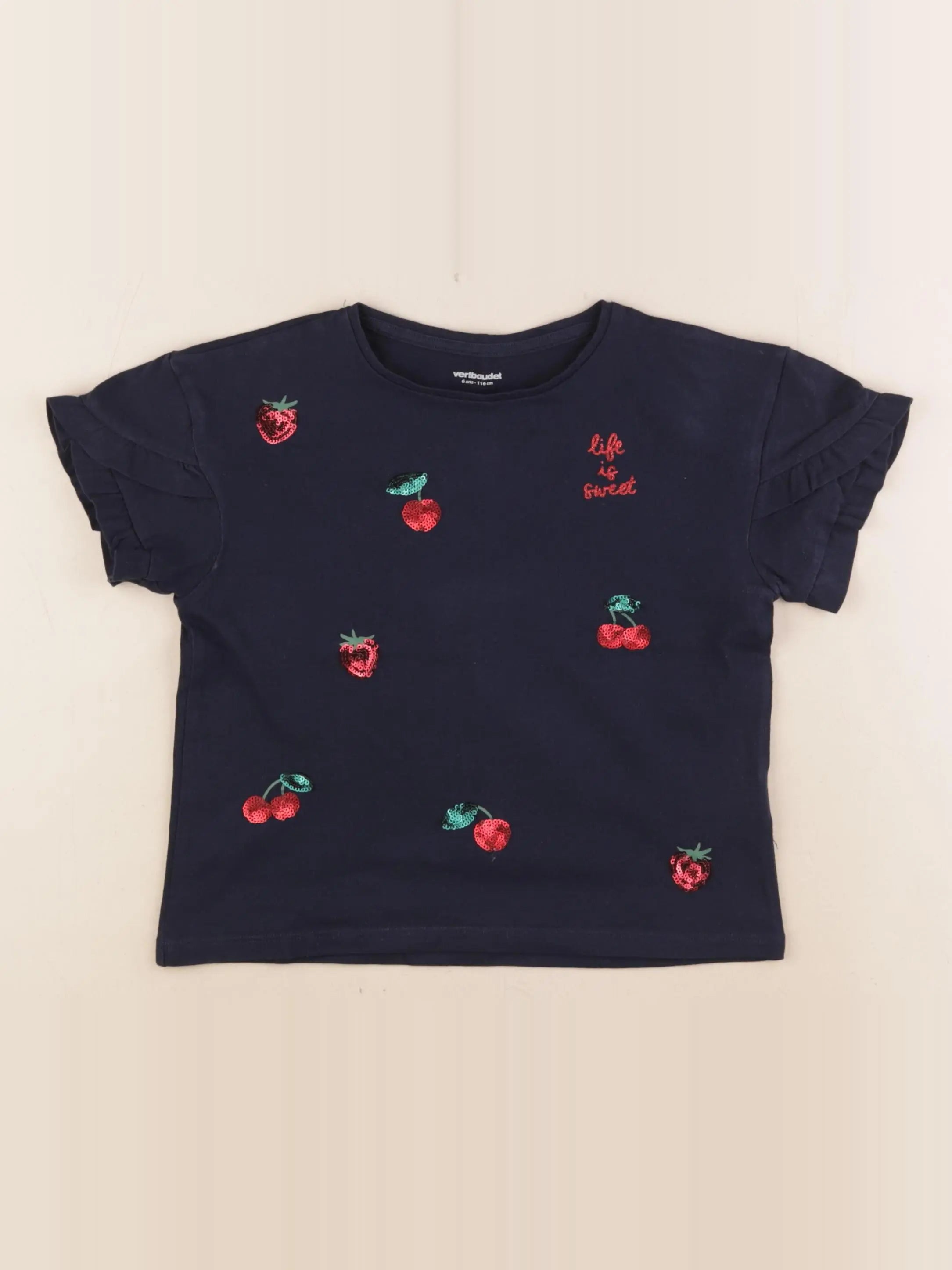 Vertbaudet - tee-shirt bleu - 6 ans