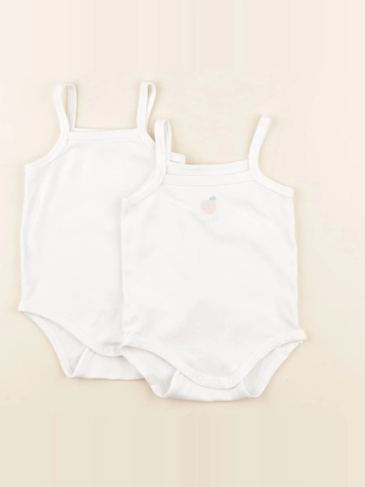Vertbaudet - lot de 2 bodies en coton blanc - 9 mois