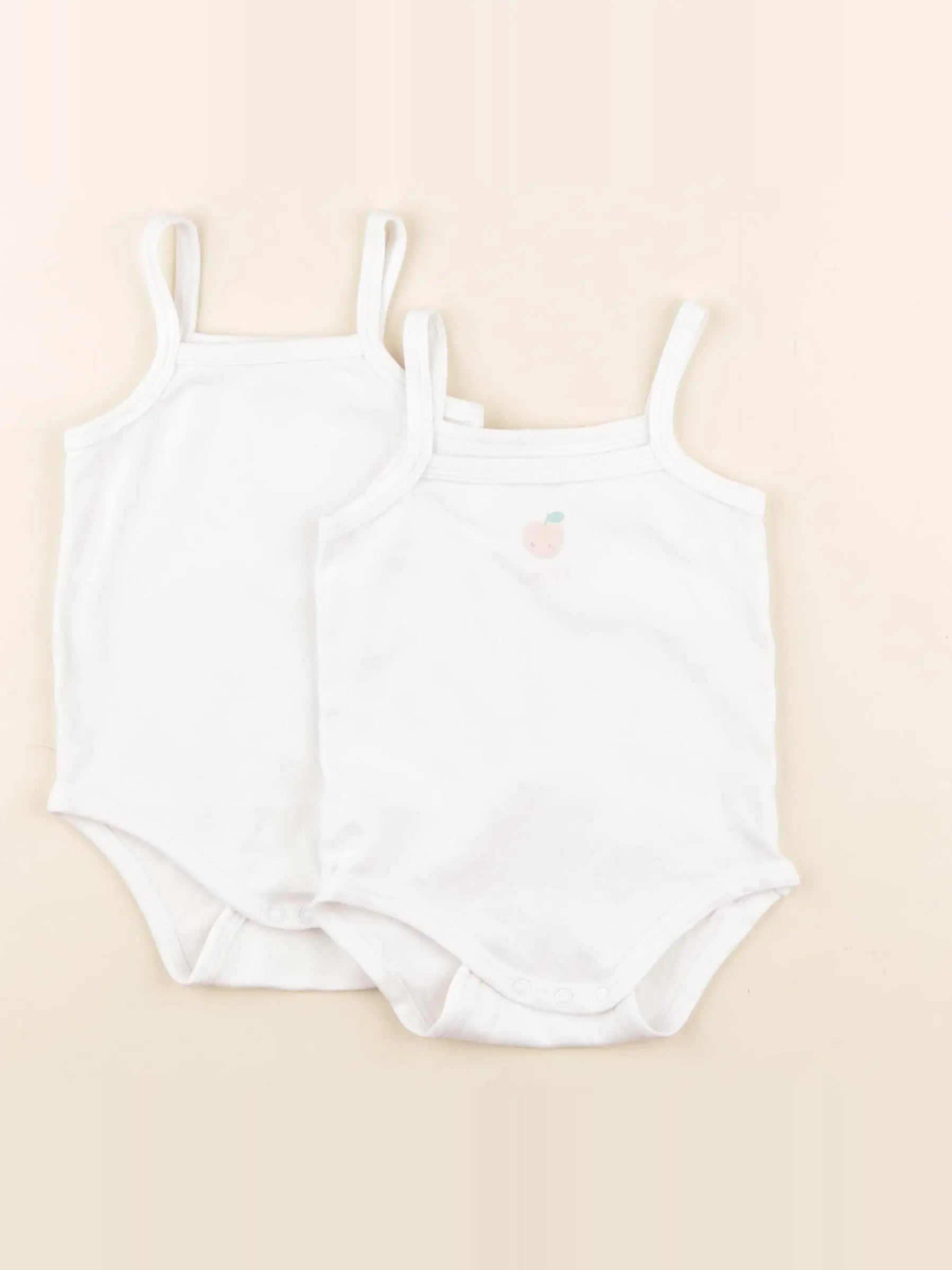 Vertbaudet - lot de 2 bodies en coton blanc - 9 mois