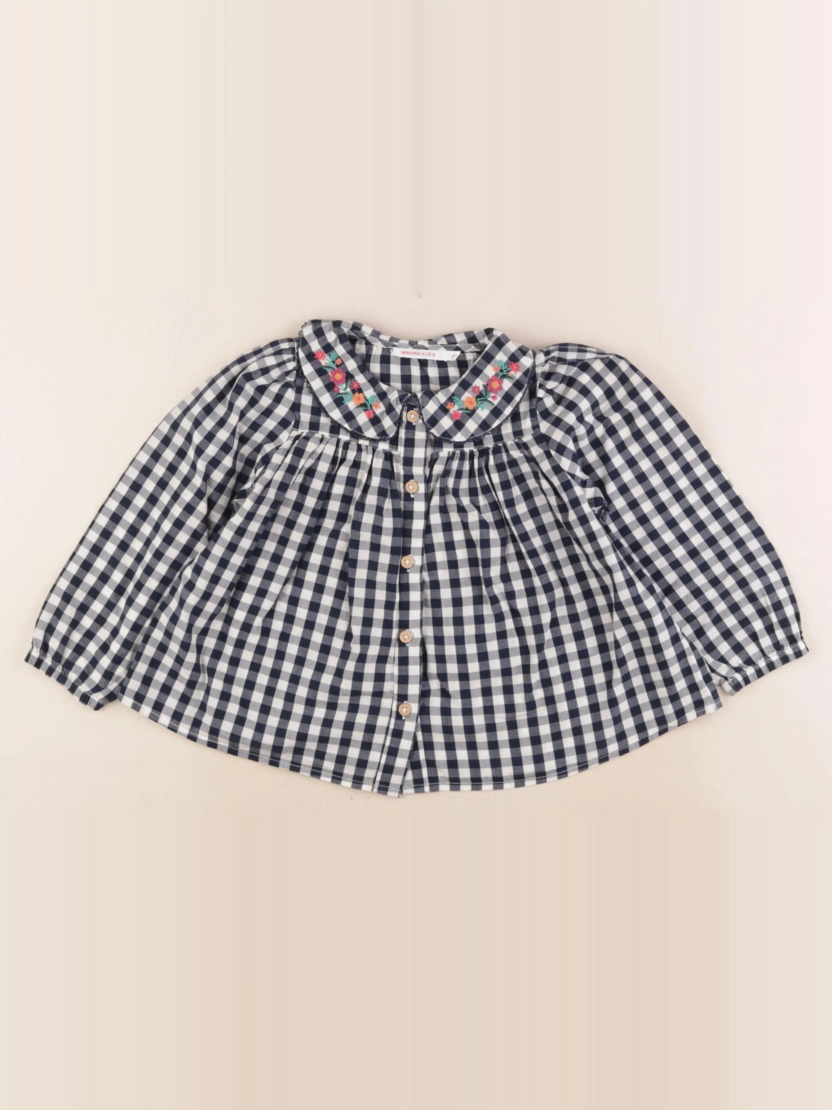 Monoprix - blouse blanc, bleu - 4 ans