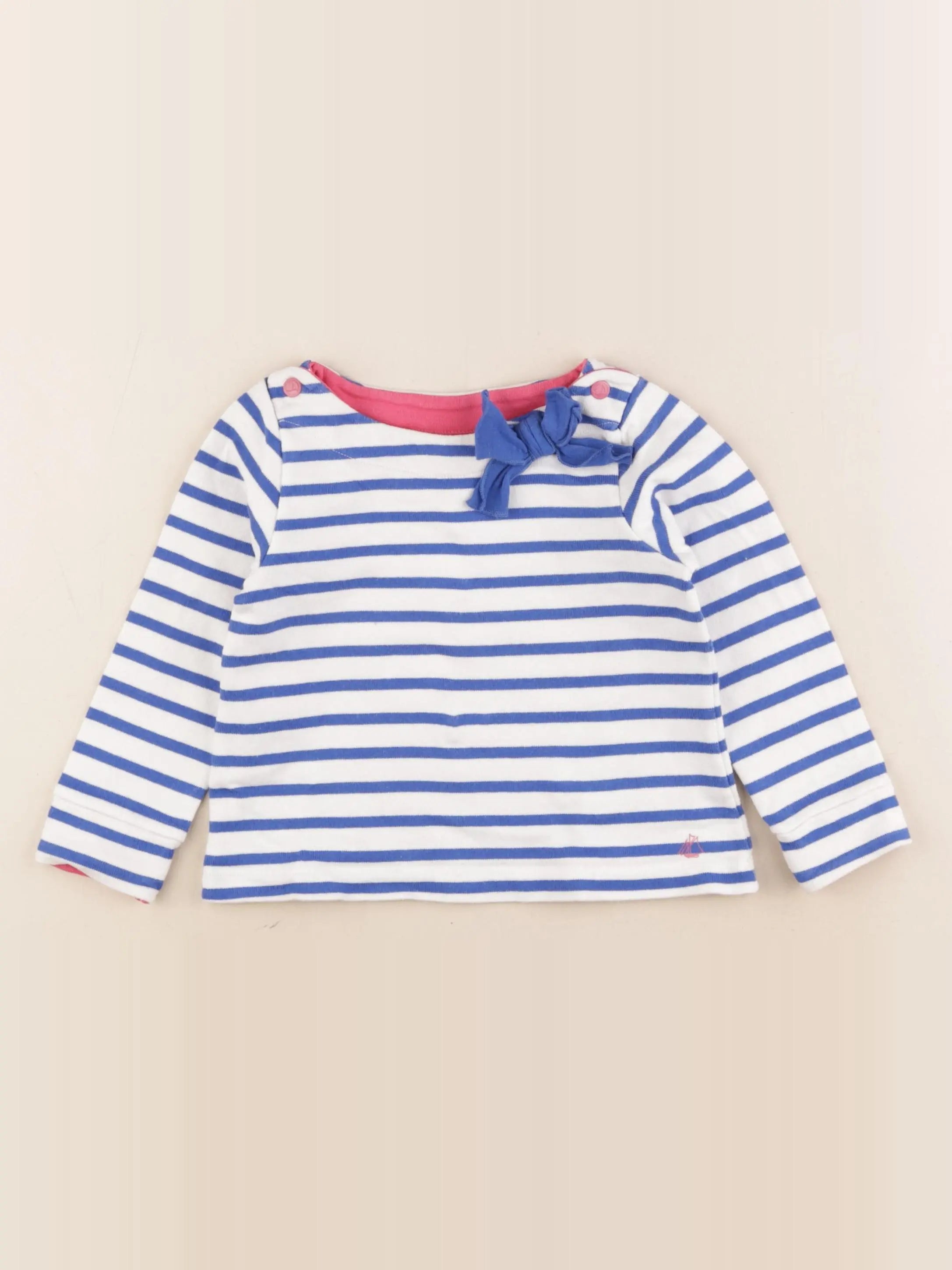 Petit Bateau - tee-shirt bleu, blanc - 3 ans