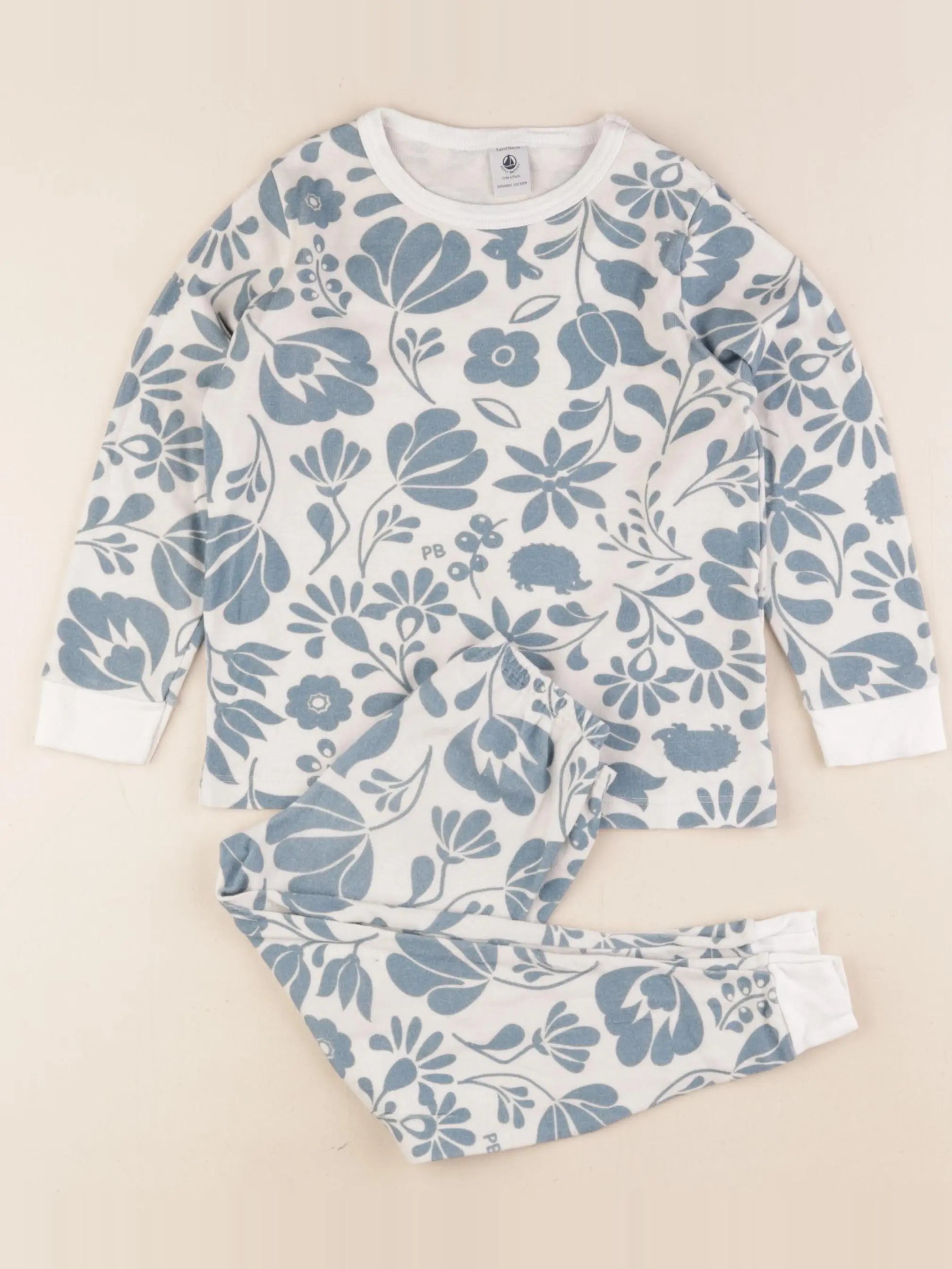 Petit Bateau - pyjama coton bleu - 4 ans