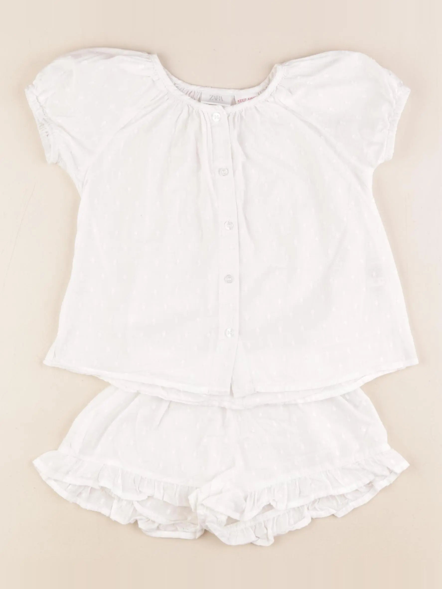 Zara - pyjama coton blanc - 2/3 ans
