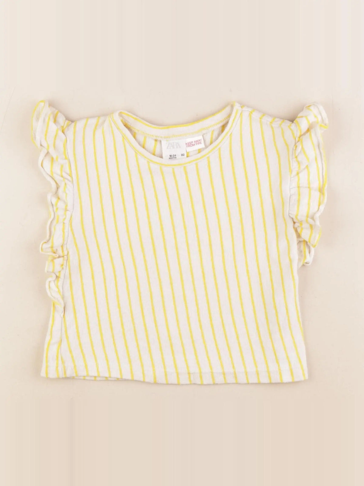 Zara - tee-shirt blanc, jaune - 18/24 mois