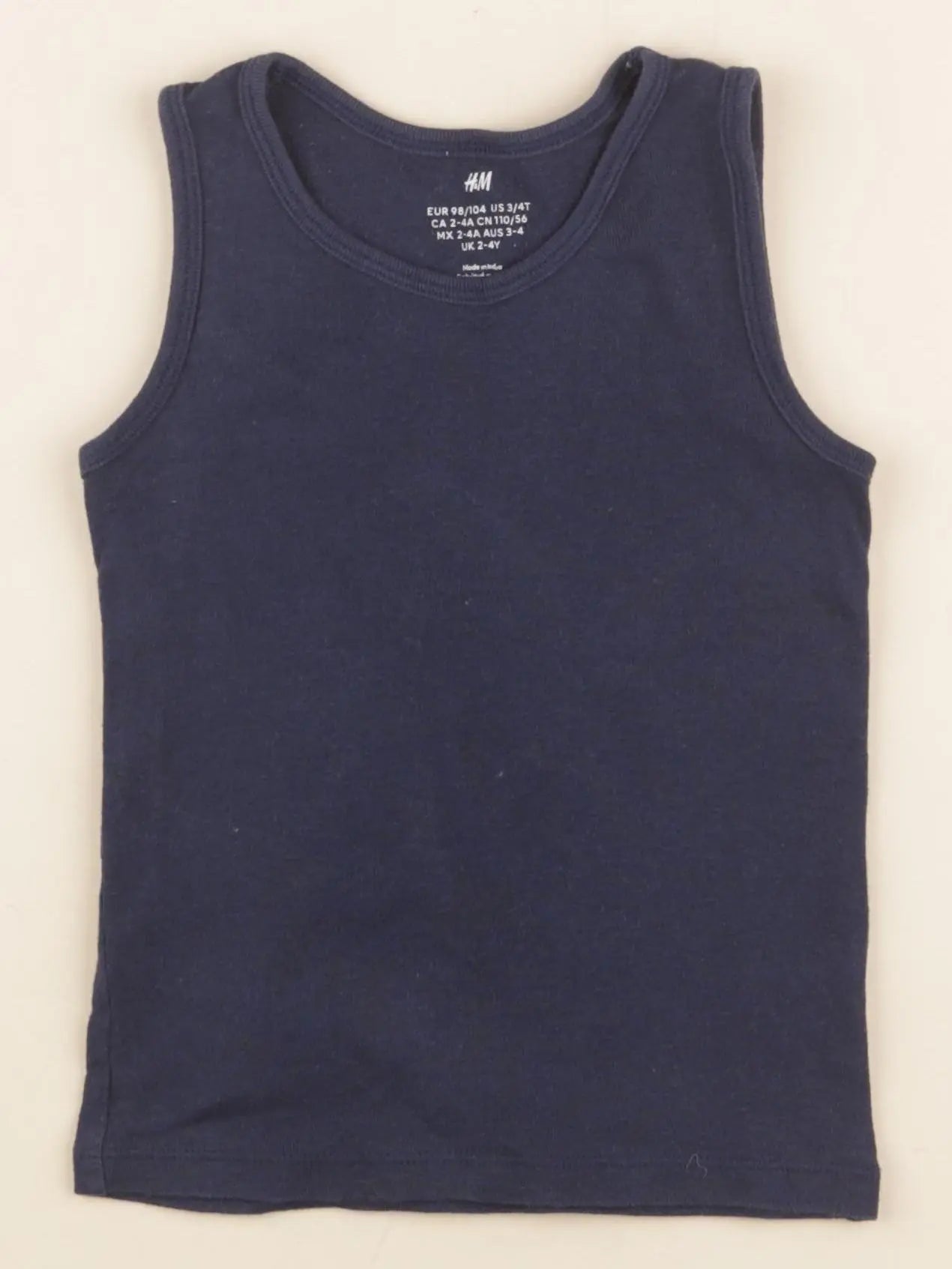 H&M - maillot de corps bleu - 2/4 ans
