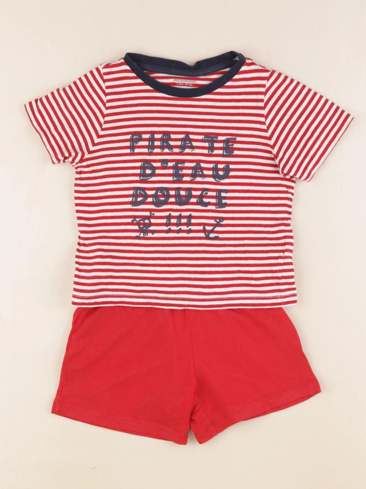 Vertbaudet - pyjama coton rouge - 3 ans