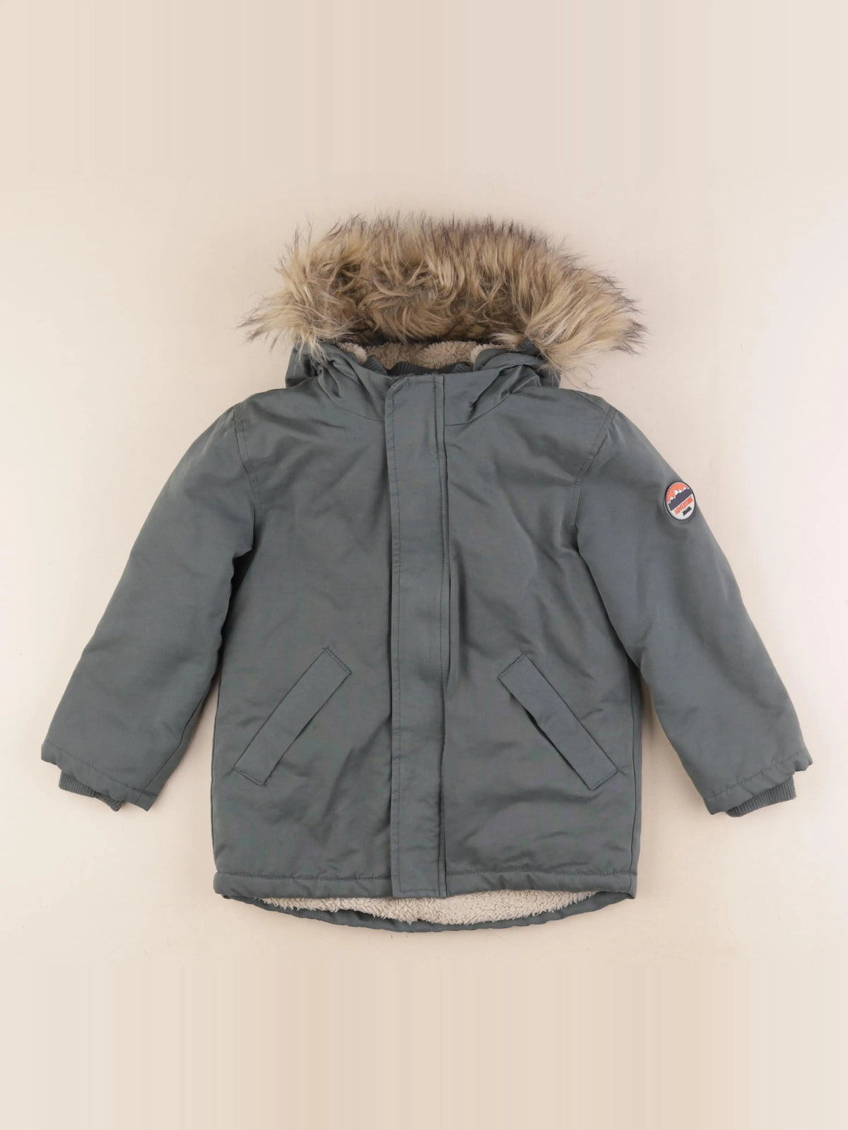 Vertbaudet - parka vert - 8 ans