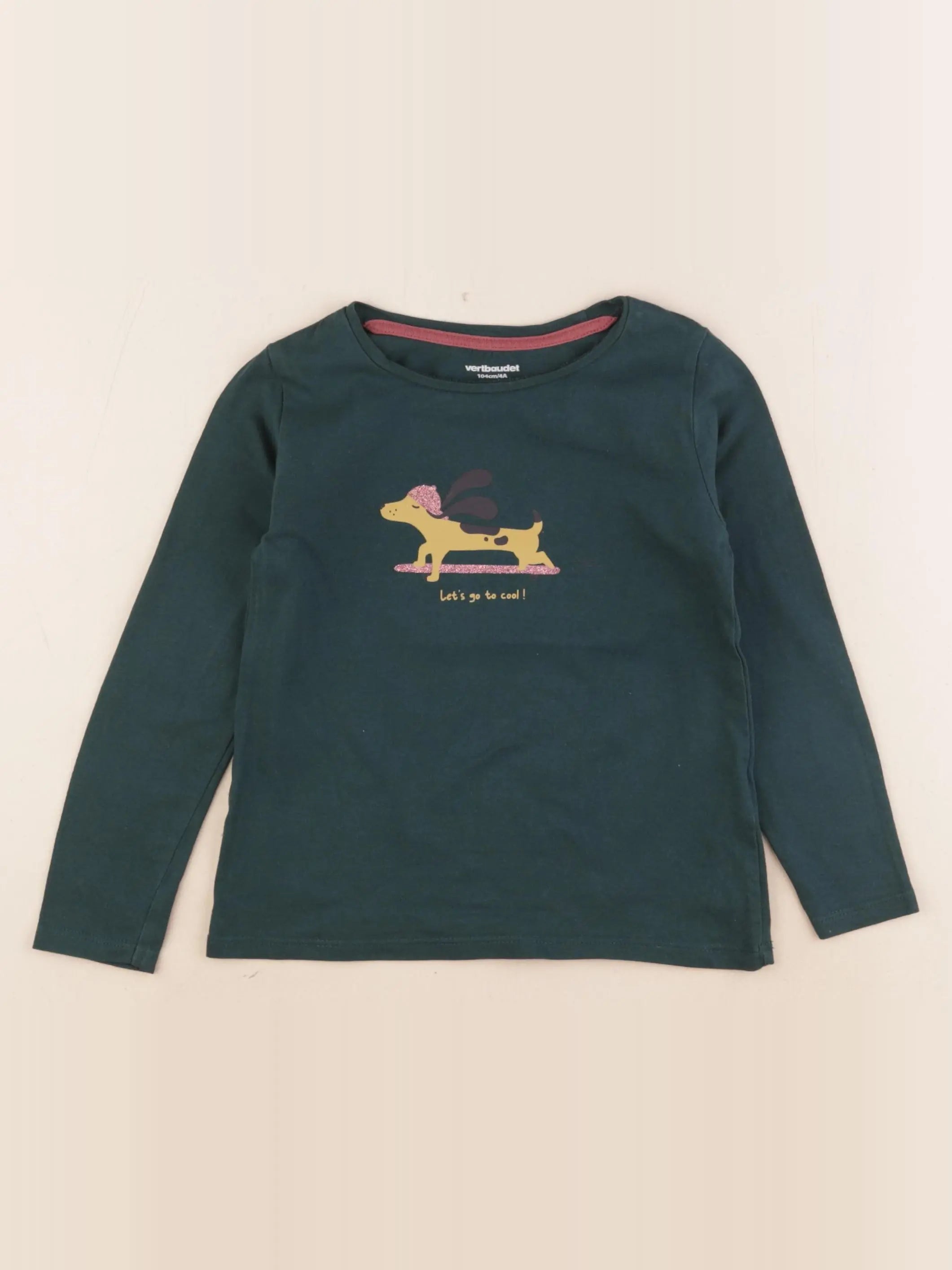 Vertbaudet - tee-shirt vert - 4 ans