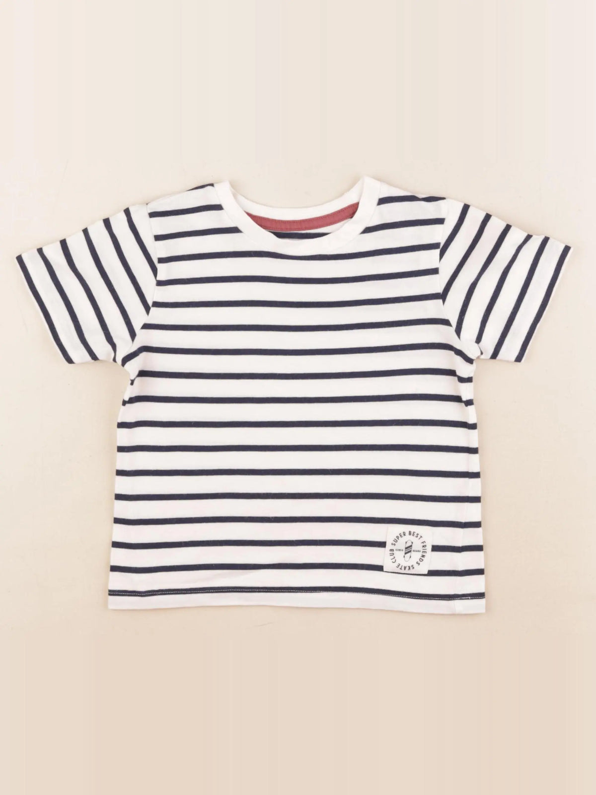Vertbaudet - tee-shirt bleu, blanc - 4 ans