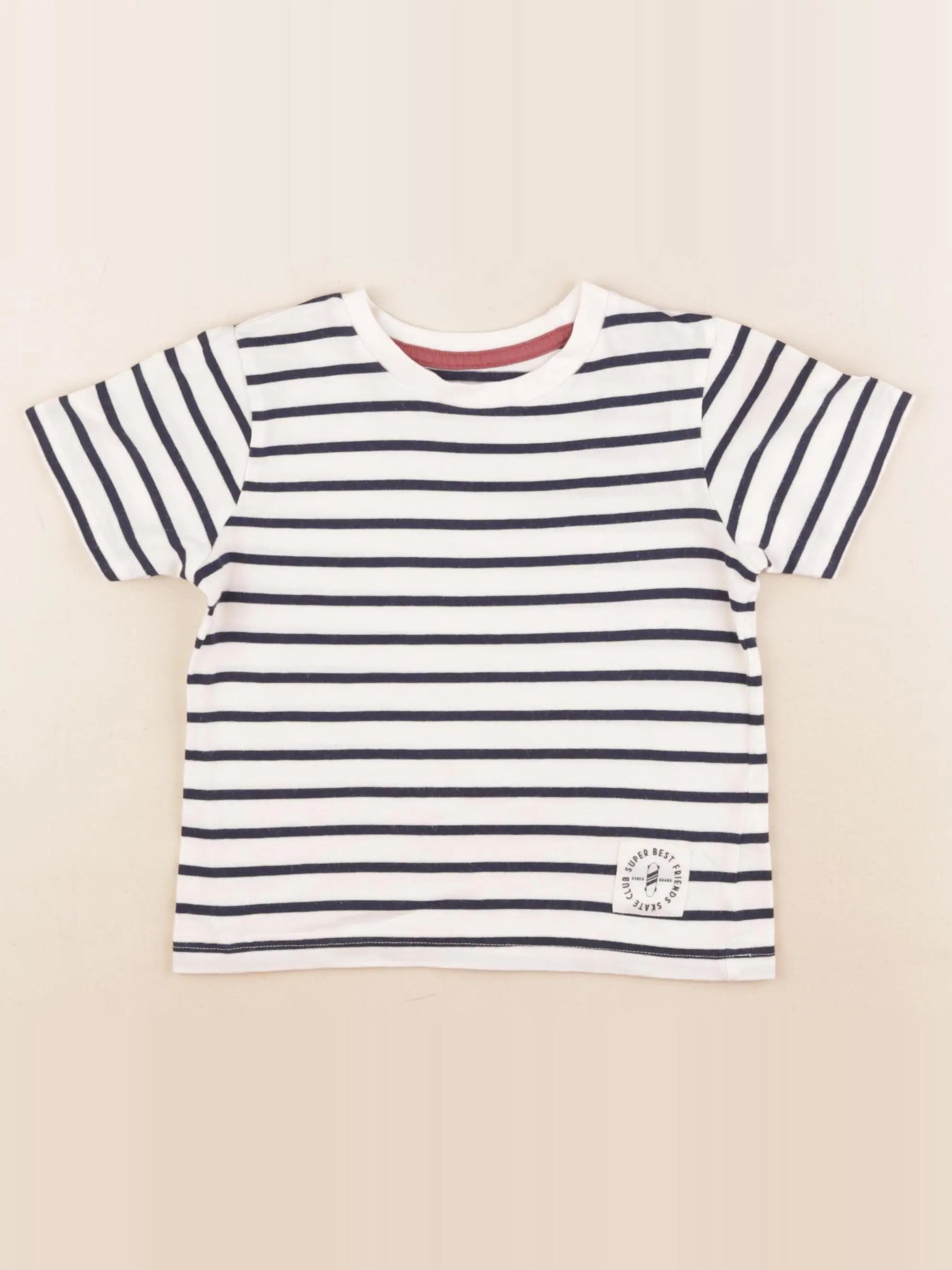 Vertbaudet - tee-shirt bleu, blanc - 4 ans