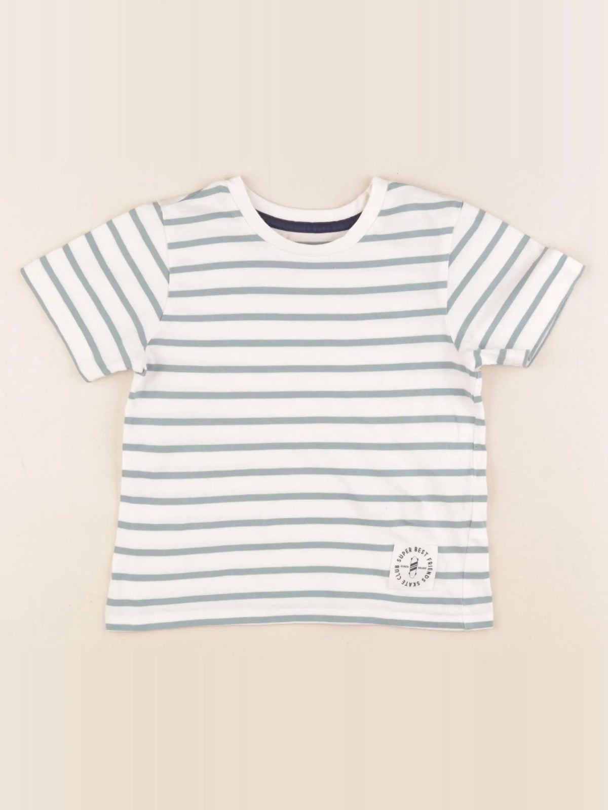 Vertbaudet - tee-shirt blanc, vert - 4 ans