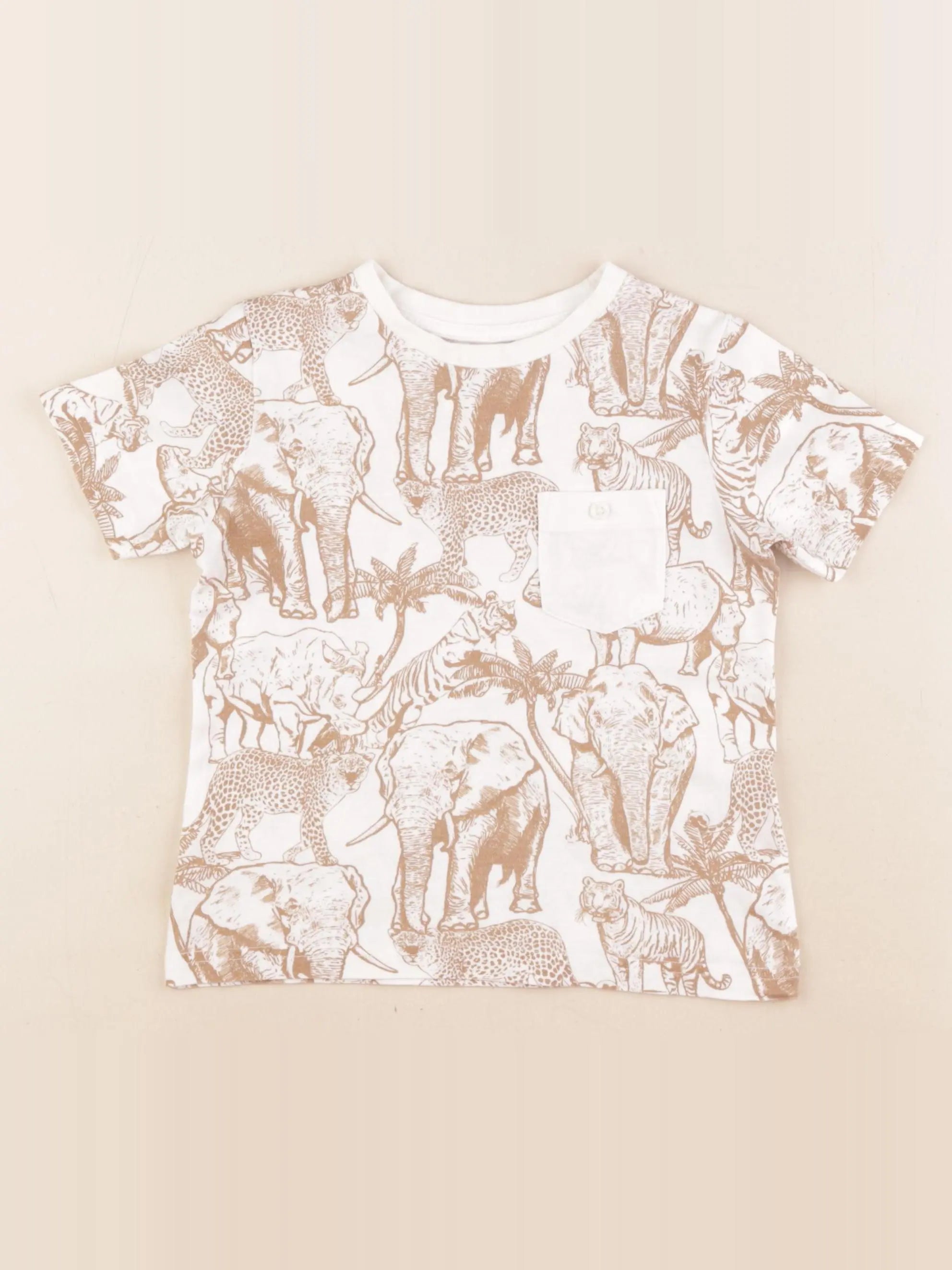 Vertbaudet - tee-shirt marron - 4 ans