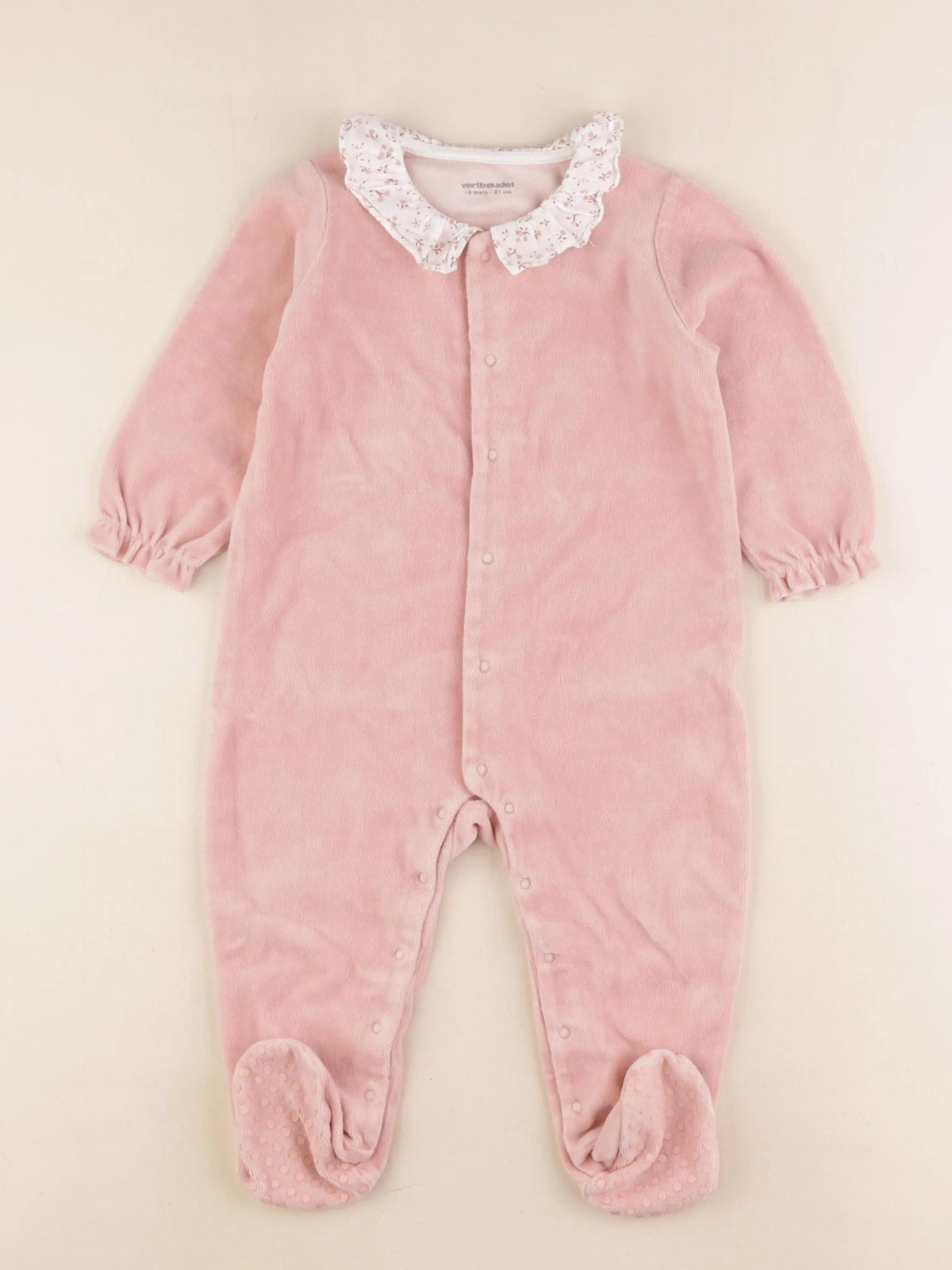 Vertbaudet - pyjama velours rose - 18 mois