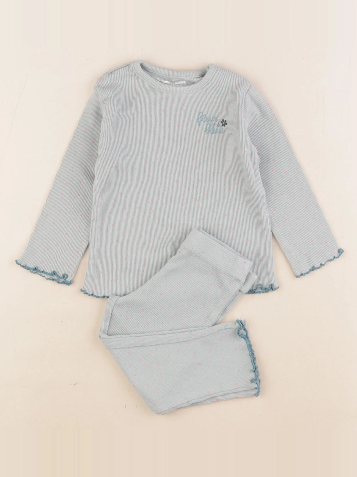 Vertbaudet - pyjama coton vert - 24 mois