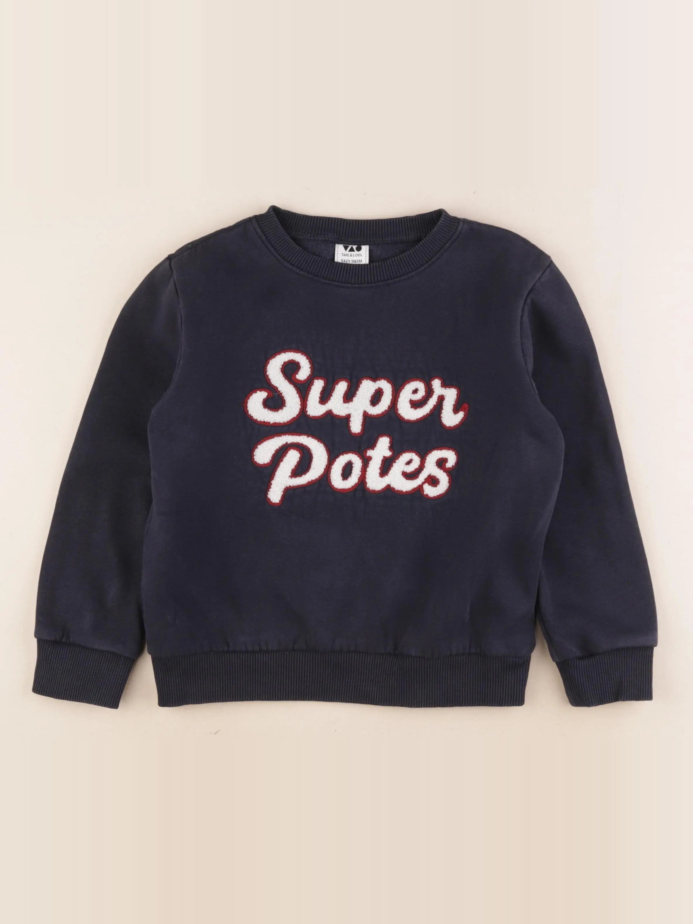 Tape à l'oeil - sweat bleu - 6 ans
