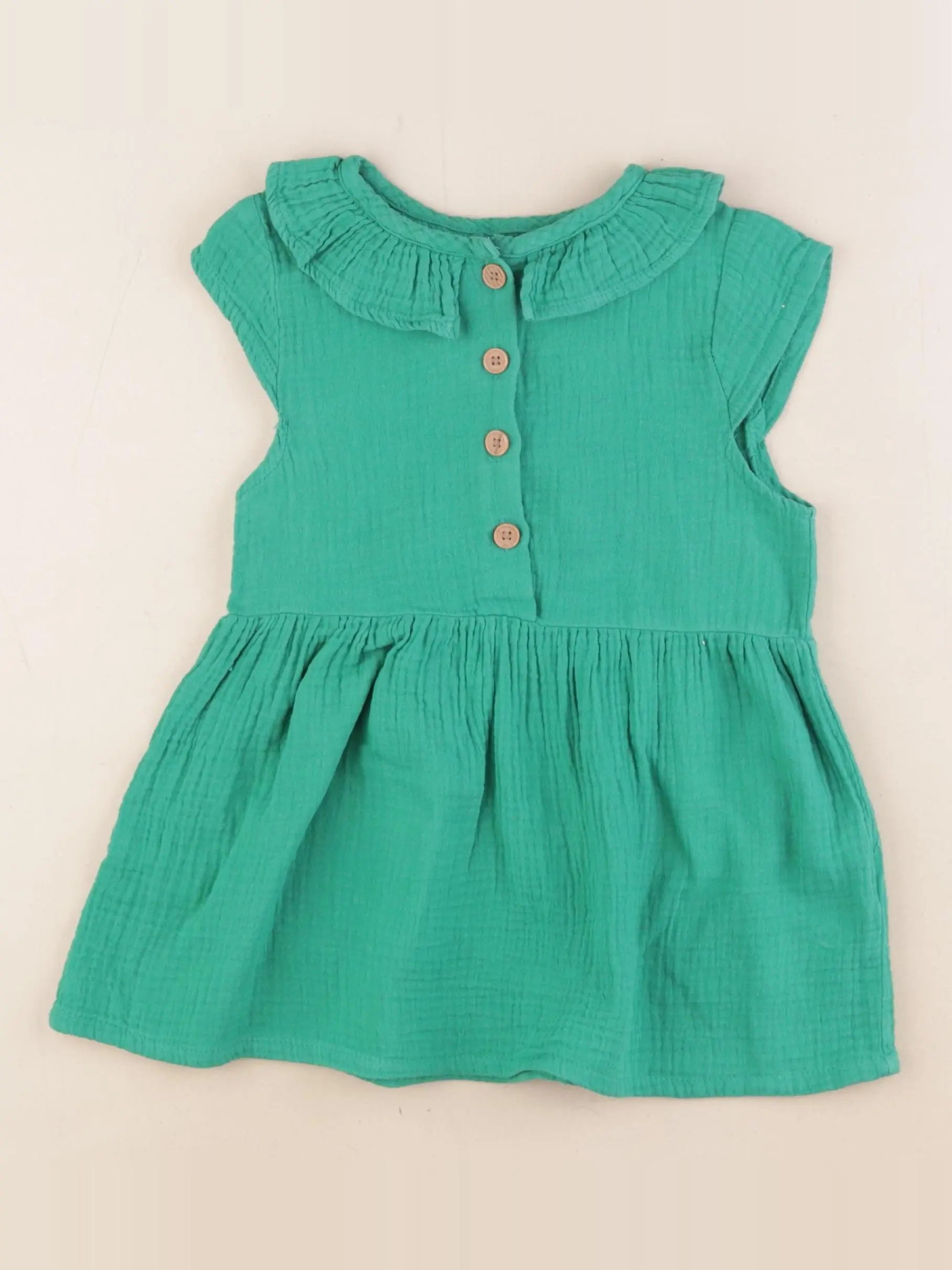 Vertbaudet - robe vert - 2 ans