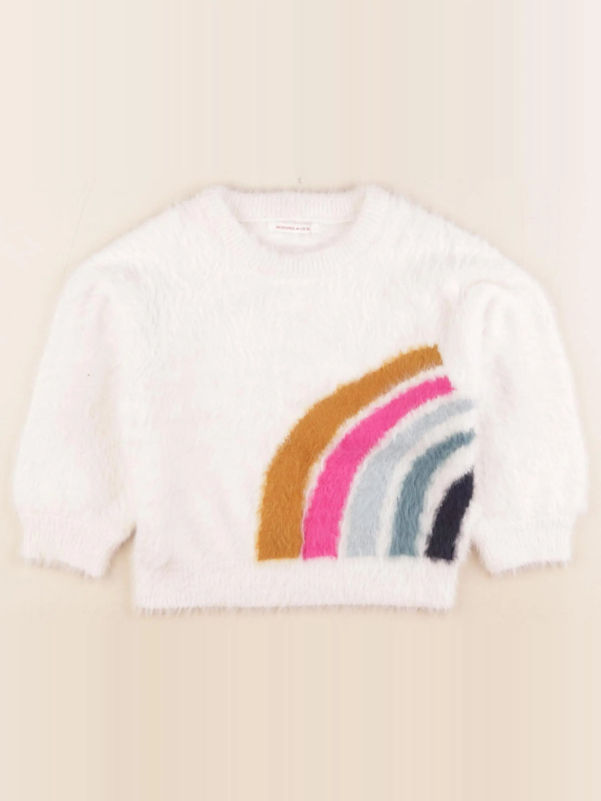 Monoprix - pull blanc, multicolore - 4 ans