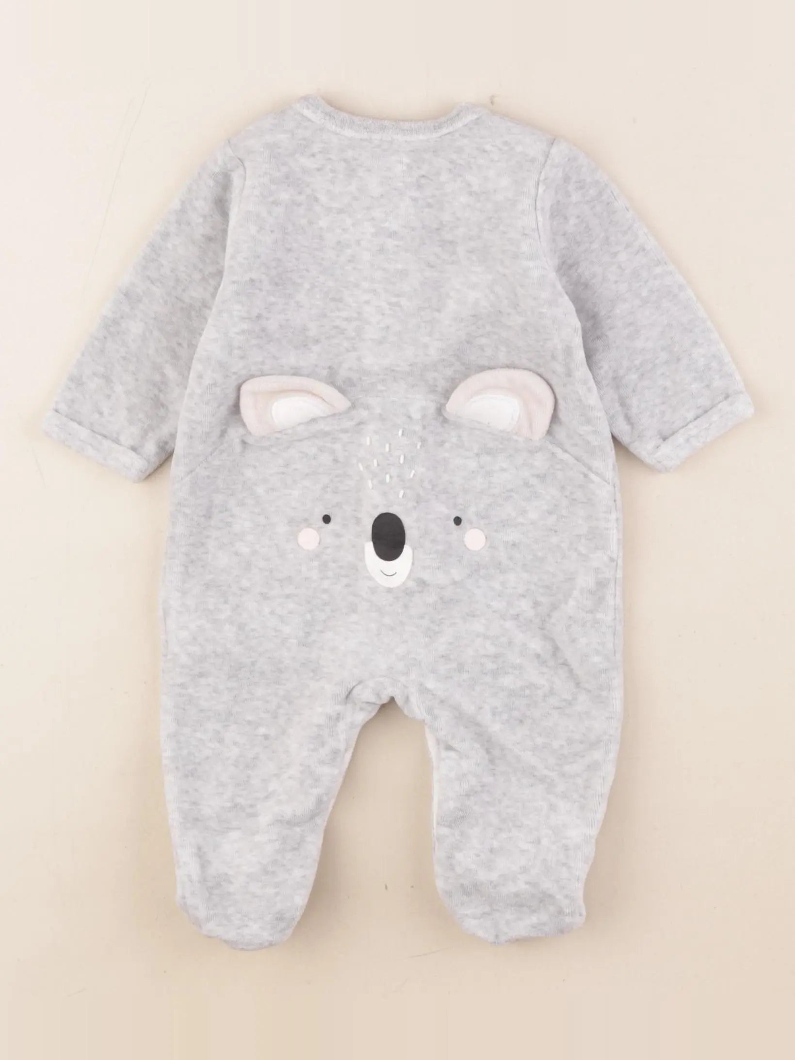 Vertbaudet - pyjama velours gris - 3 mois