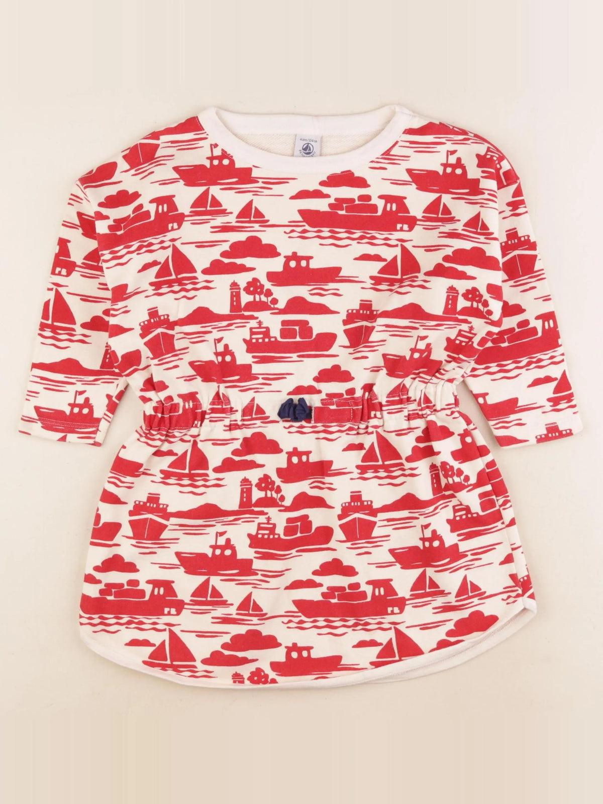 Petit Bateau - robe rouge - 4 ans