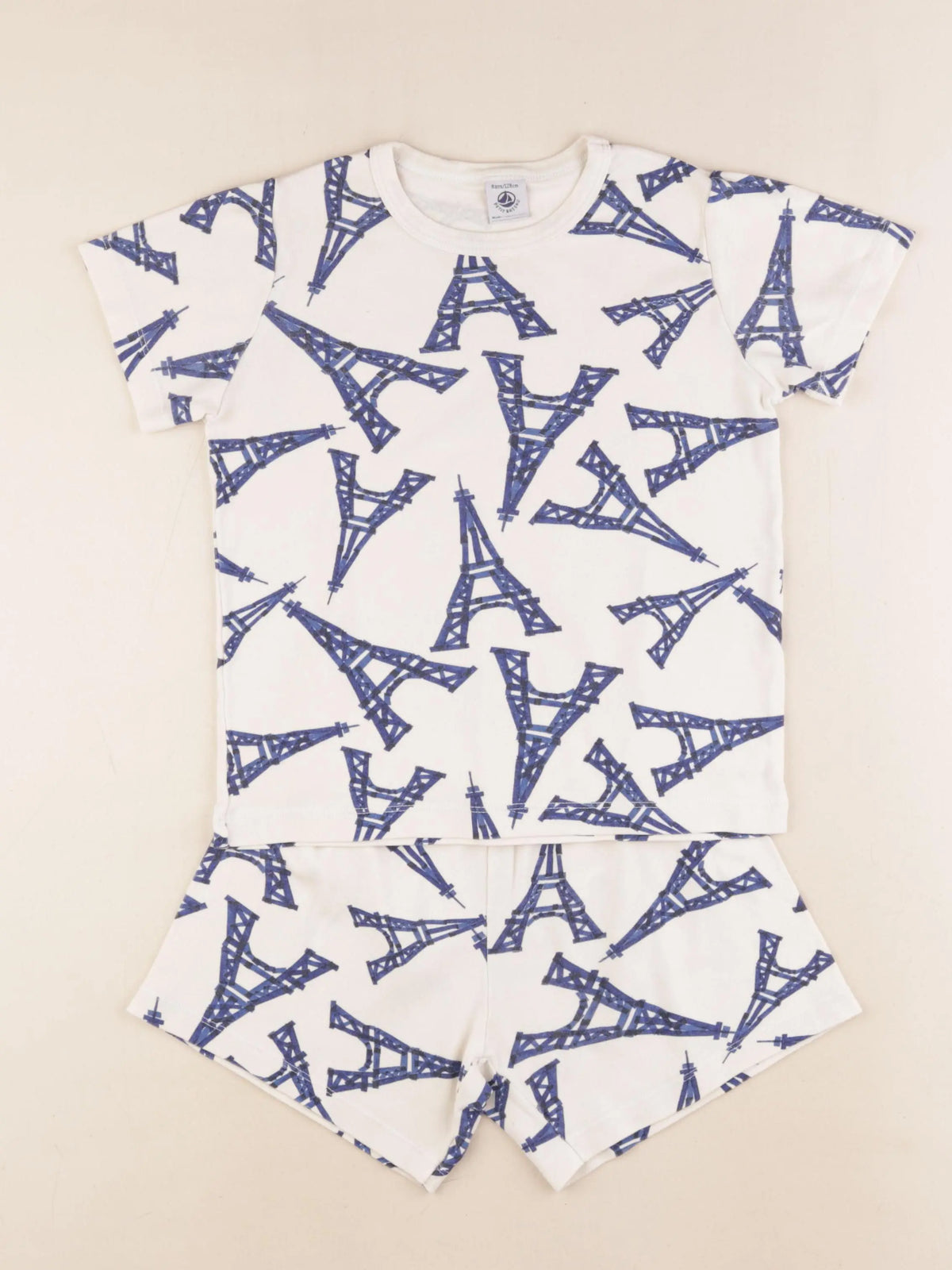 Petit Bateau - pyjama coton beige, bleu - 8 ans