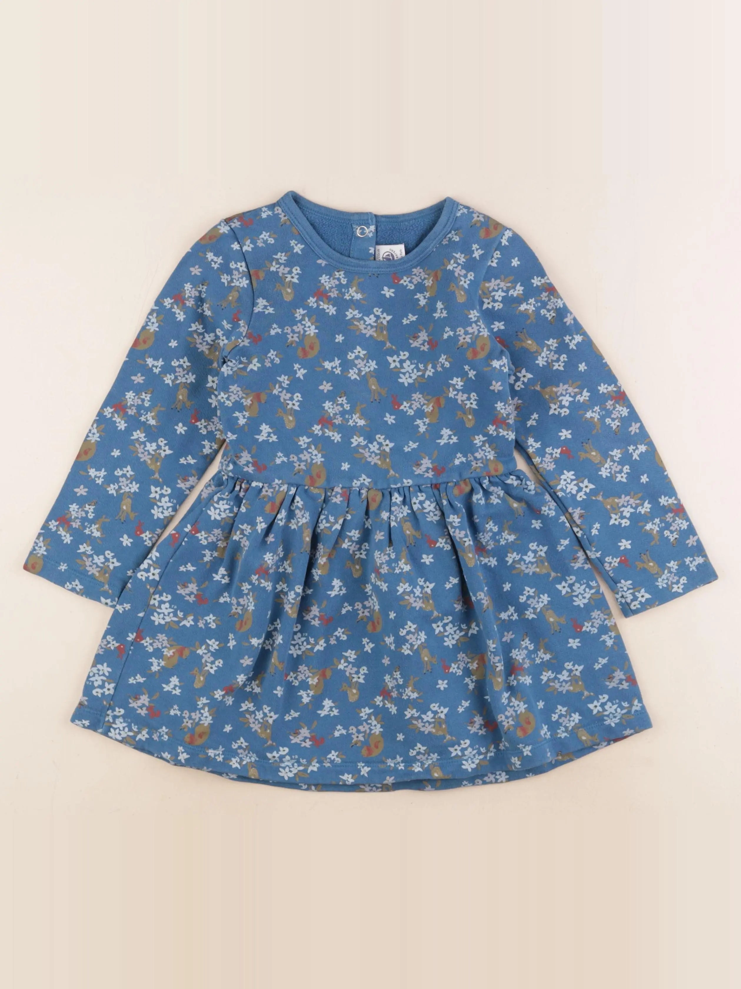 Petit Bateau - robe bleu - 5 ans