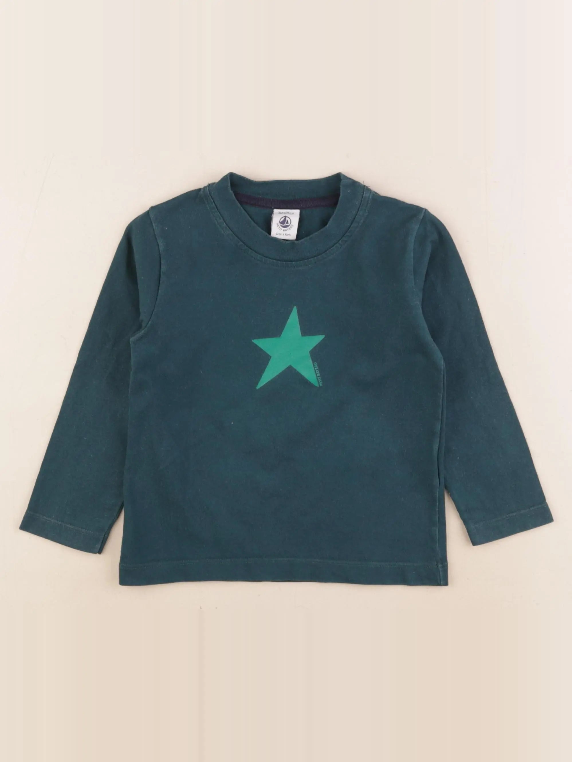 Petit Bateau - tee-shirt vert - 3 ans