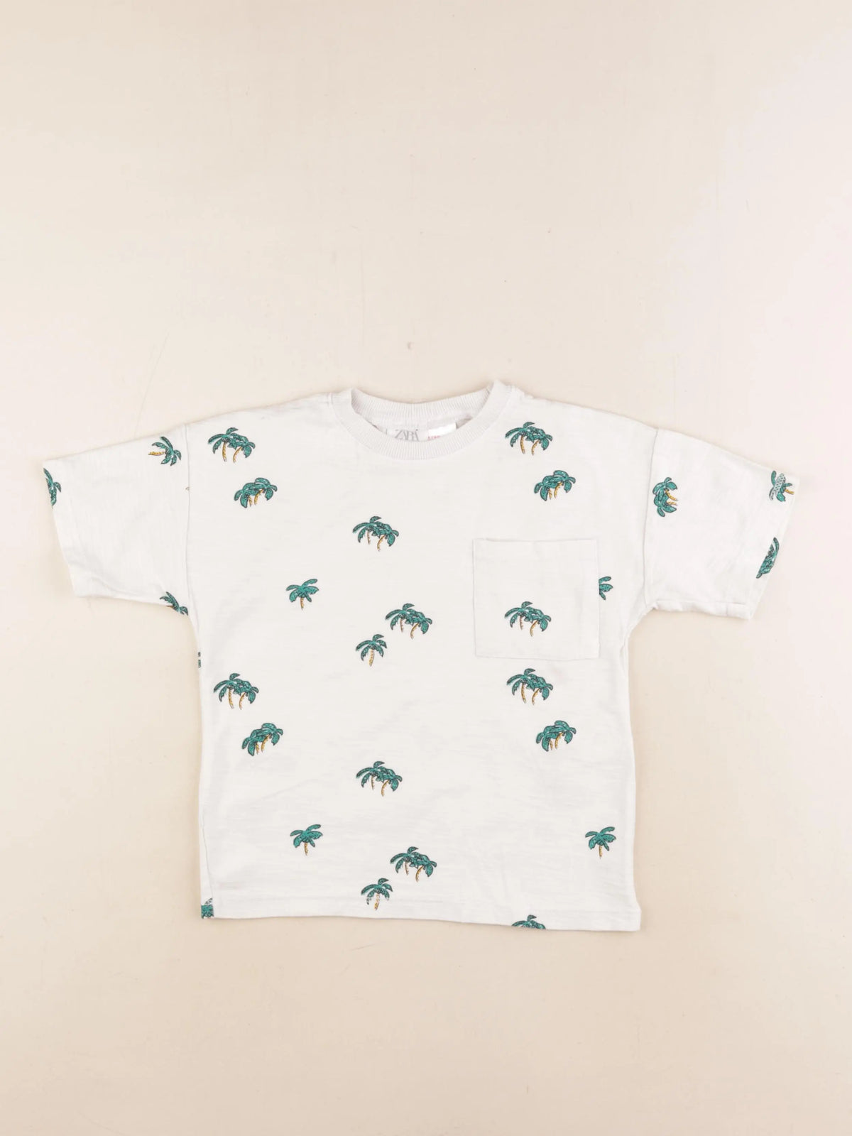 Zara - tee-shirt beige, vert - 3 ans