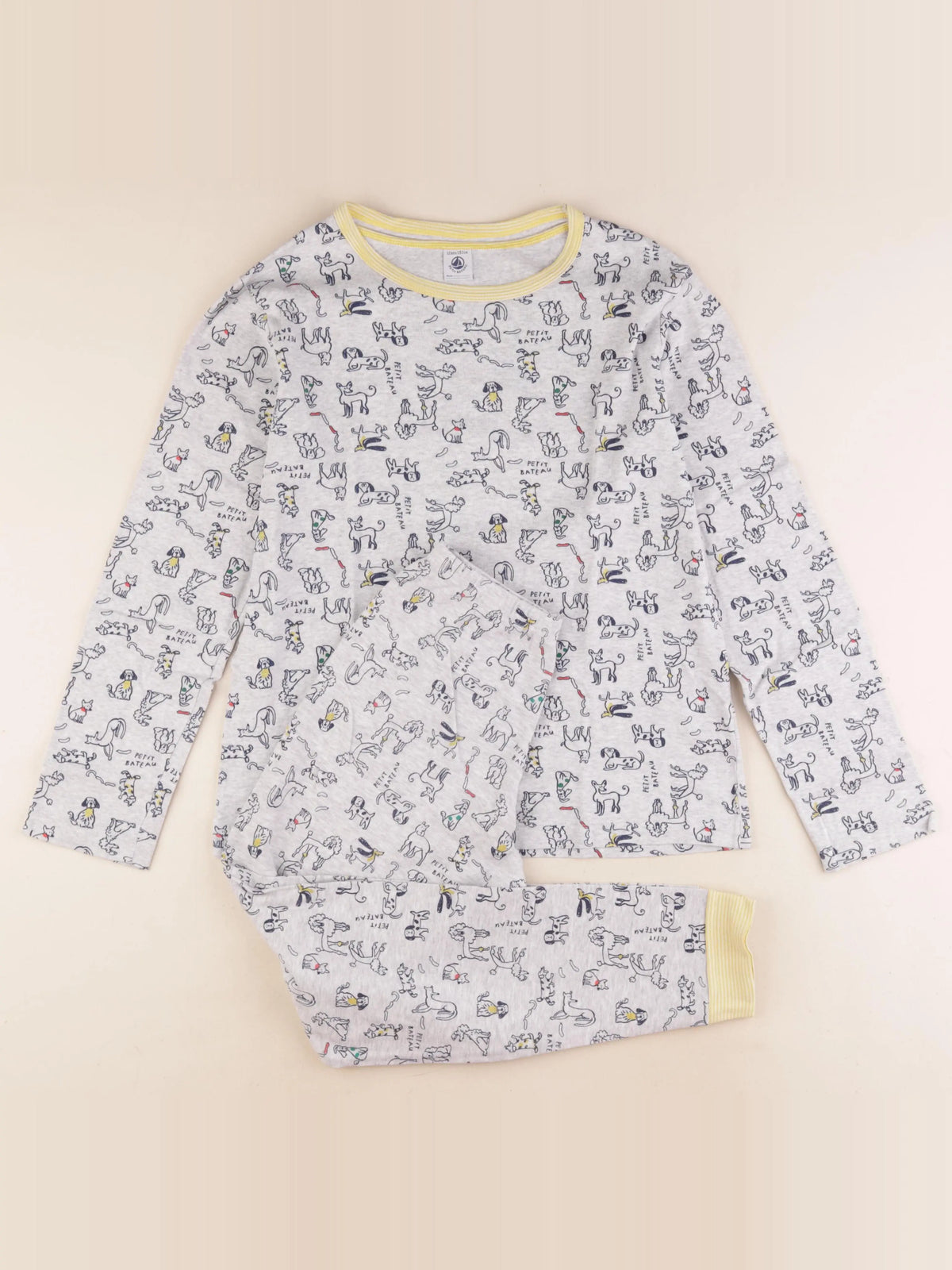 Petit Bateau - pyjama coton gris - 12 ans