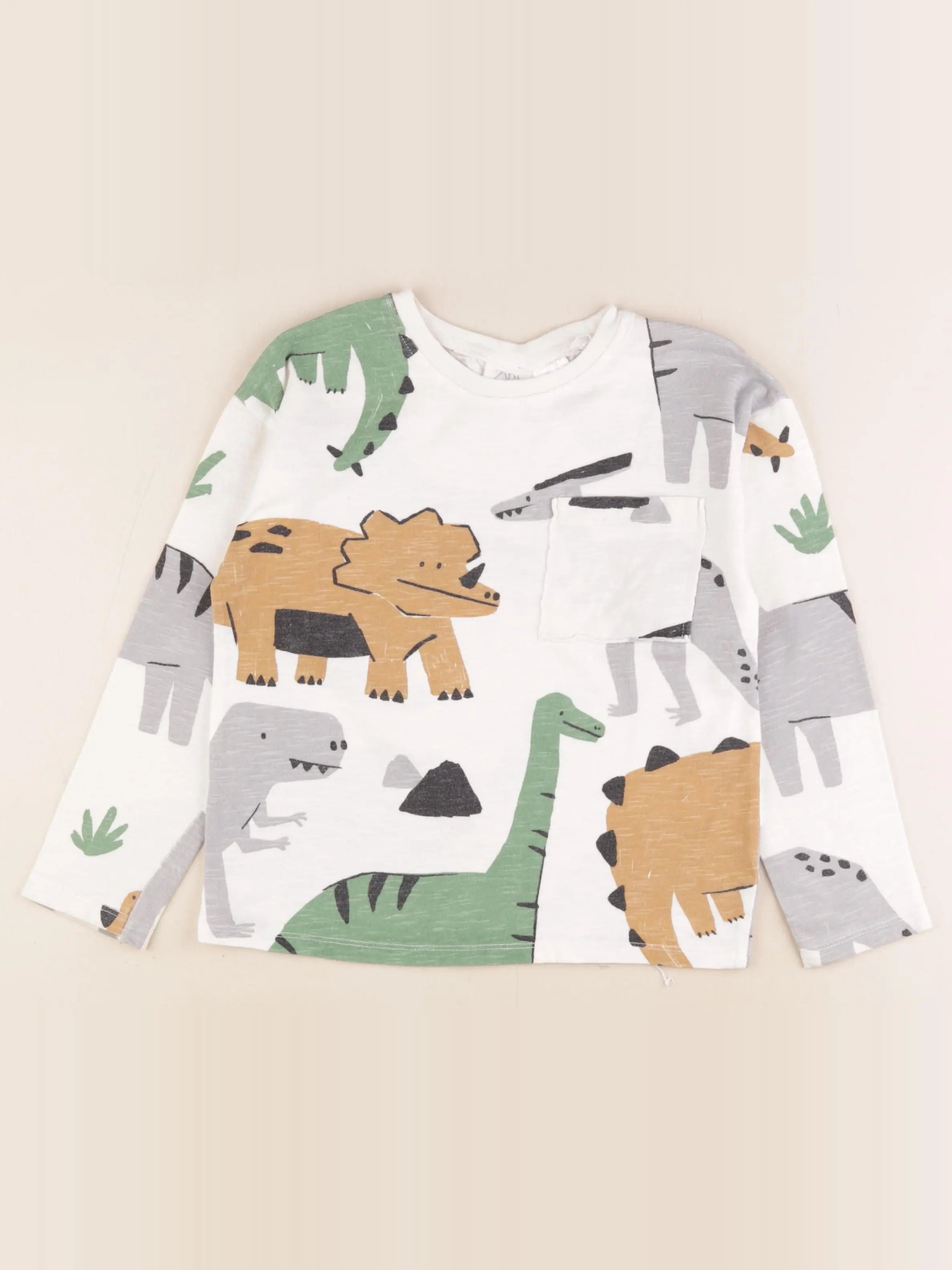 Zara - tee-shirt blanc, multicolore - 5/6 ans