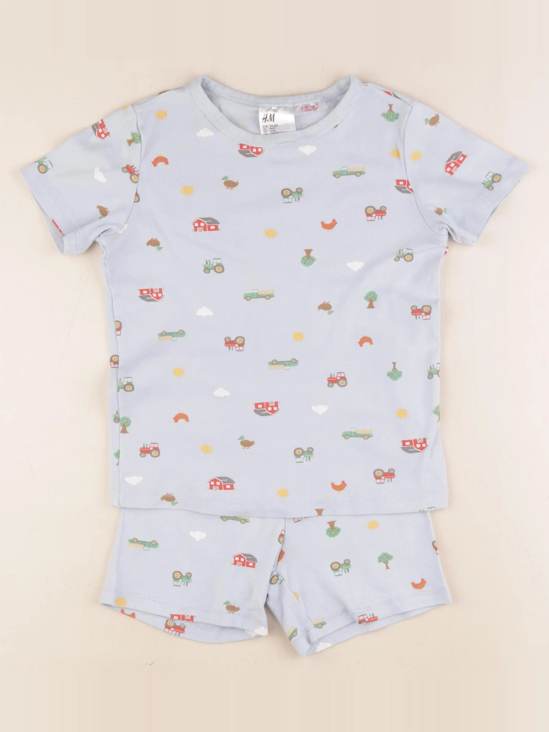 H&M - pyjama coton bleu - 6/8 ans