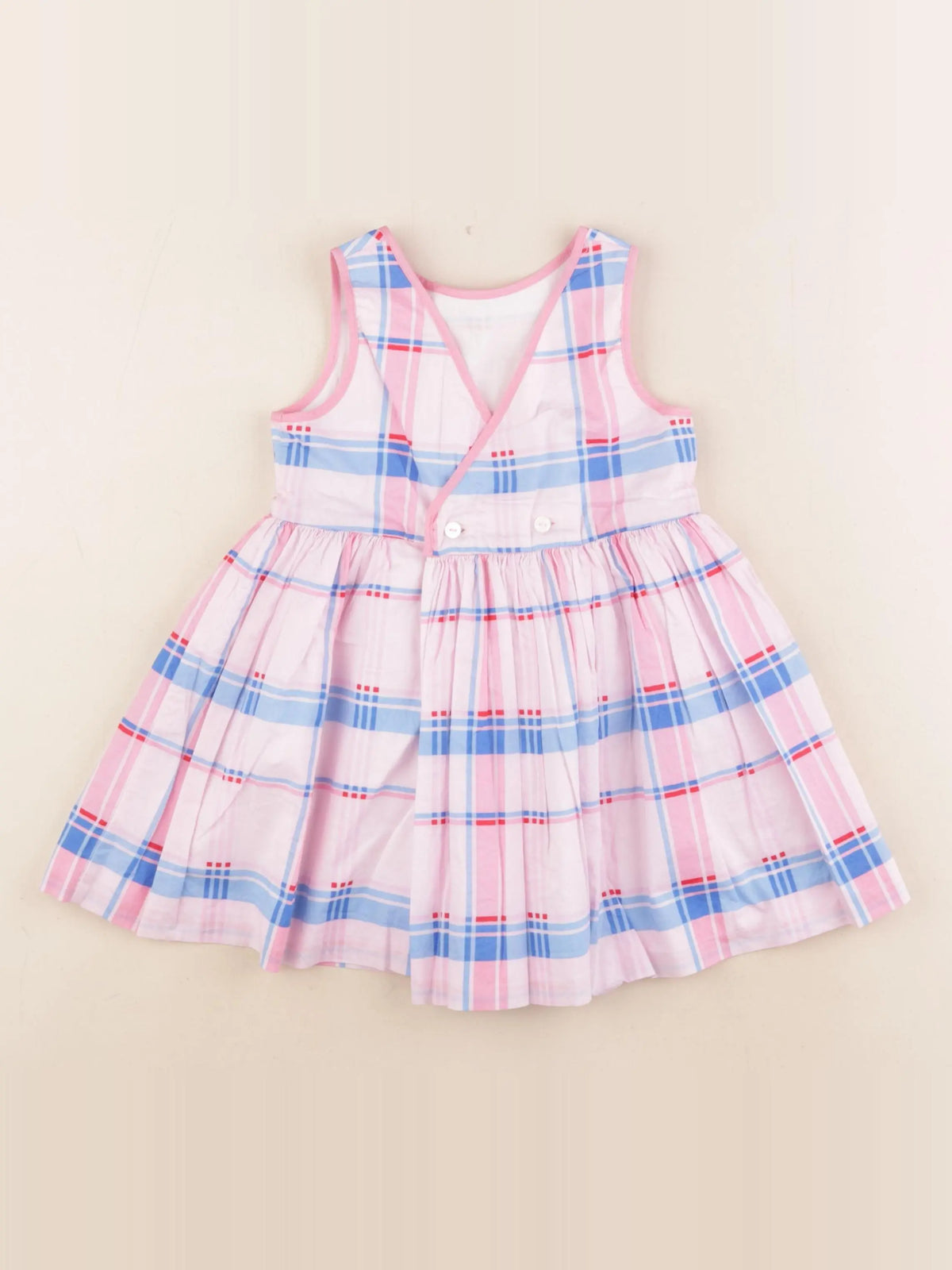 Jacadi - robe bleu, rose - 2 ans