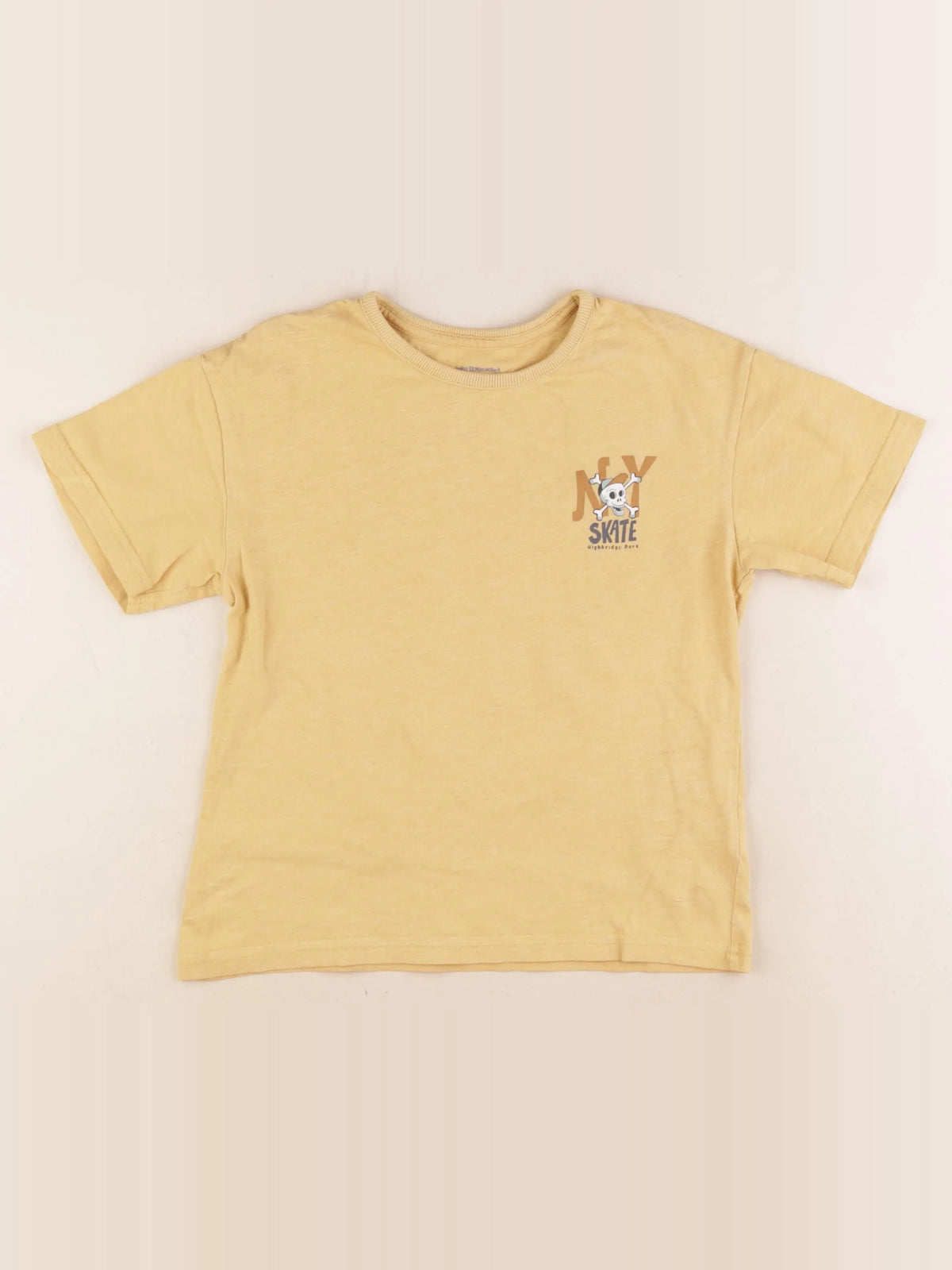 Vertbaudet - tee-shirt imprimé au dos jaune - 8 ans